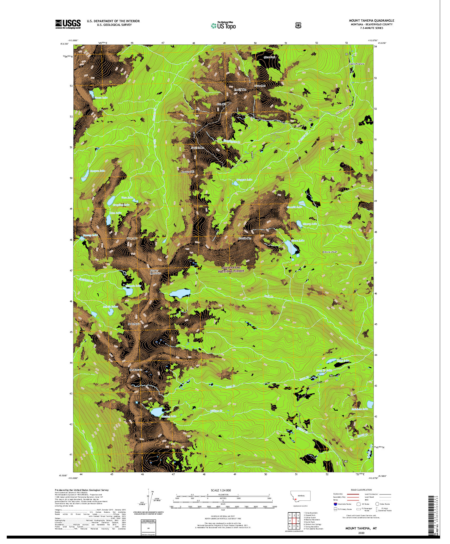 USGS US TOPO 7.5-MINUTE MAP FOR MOUNT TAHEPIA, MT 2020