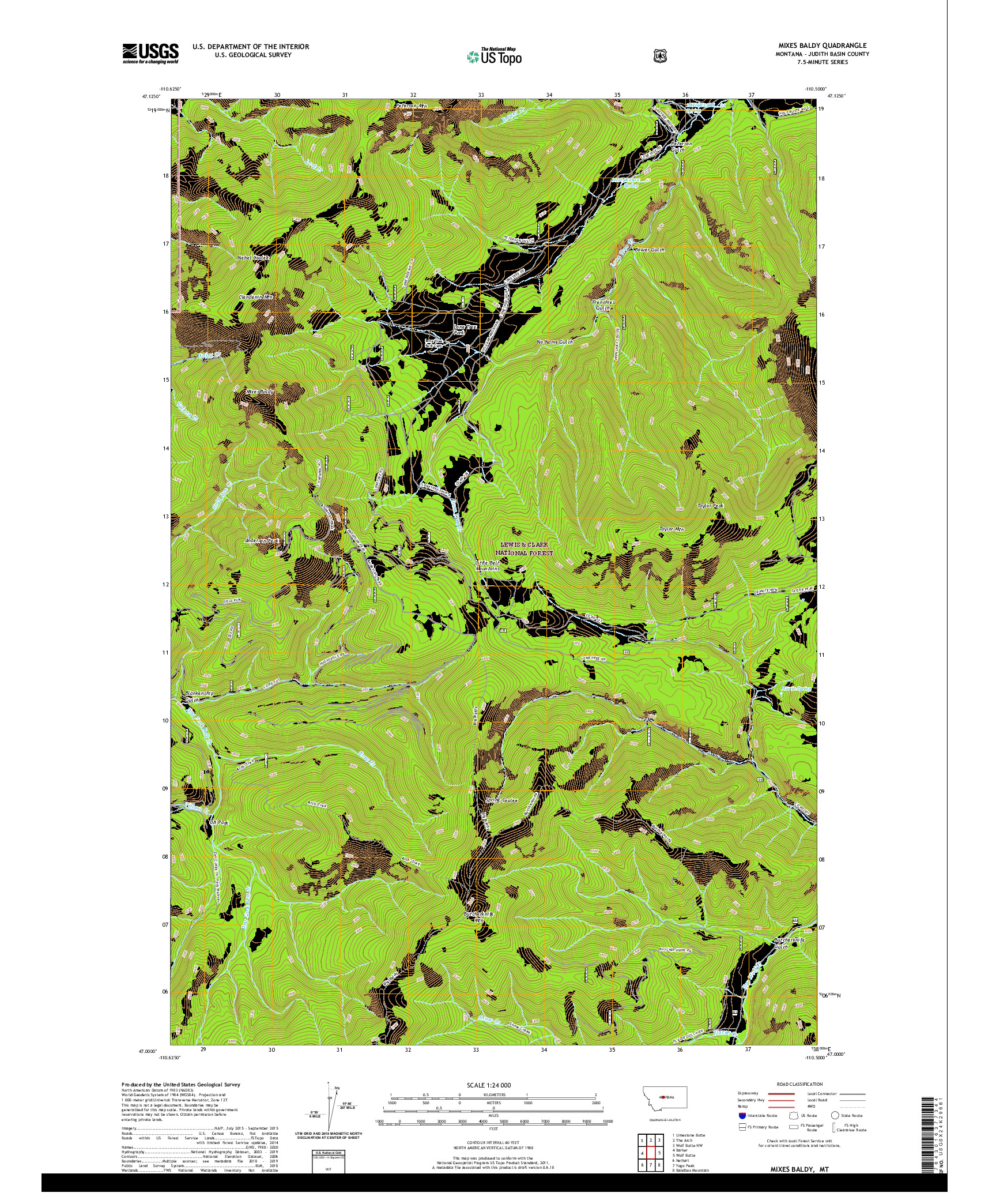 USGS US TOPO 7.5-MINUTE MAP FOR MIXES BALDY, MT 2020