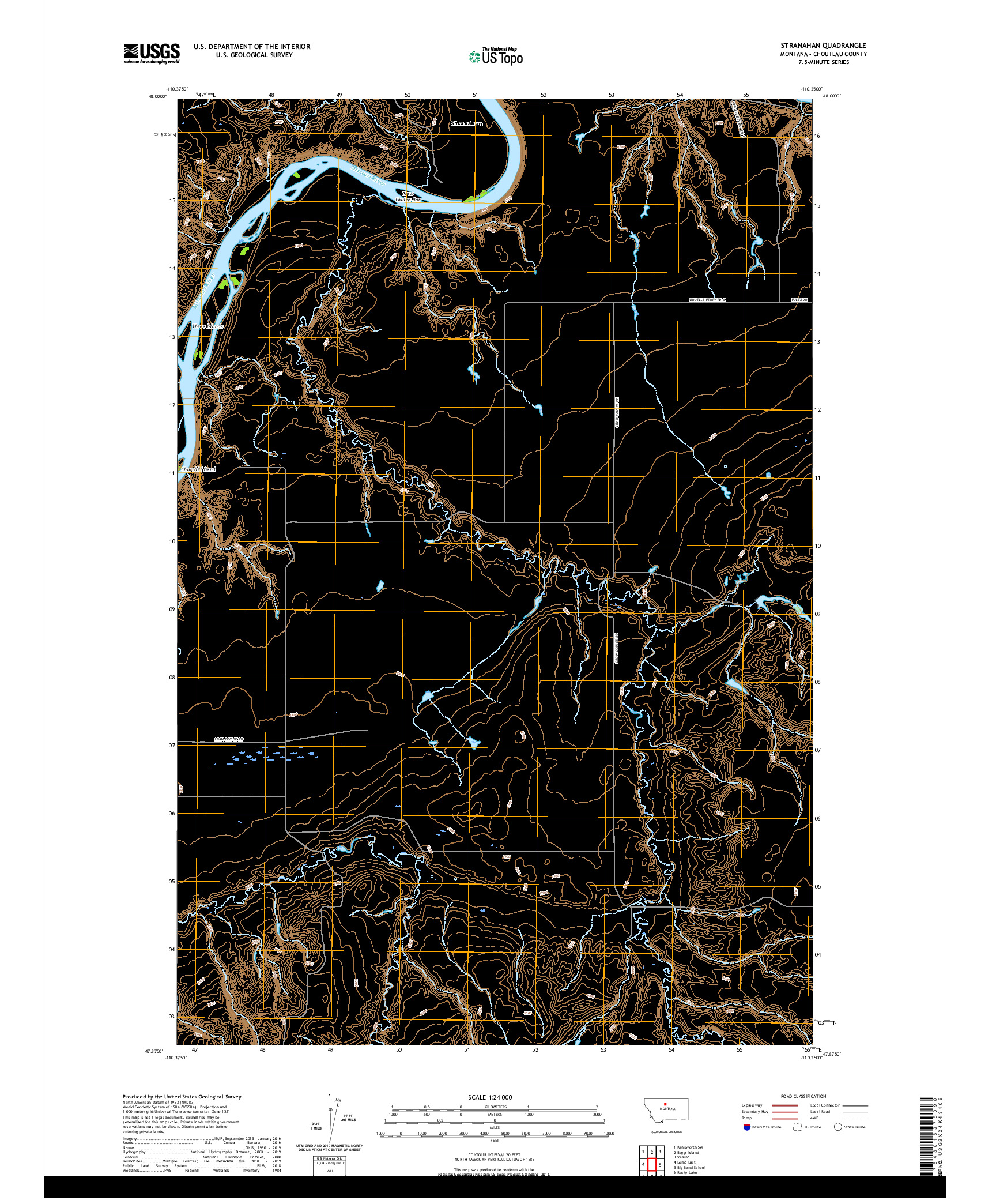 USGS US TOPO 7.5-MINUTE MAP FOR STRANAHAN, MT 2020