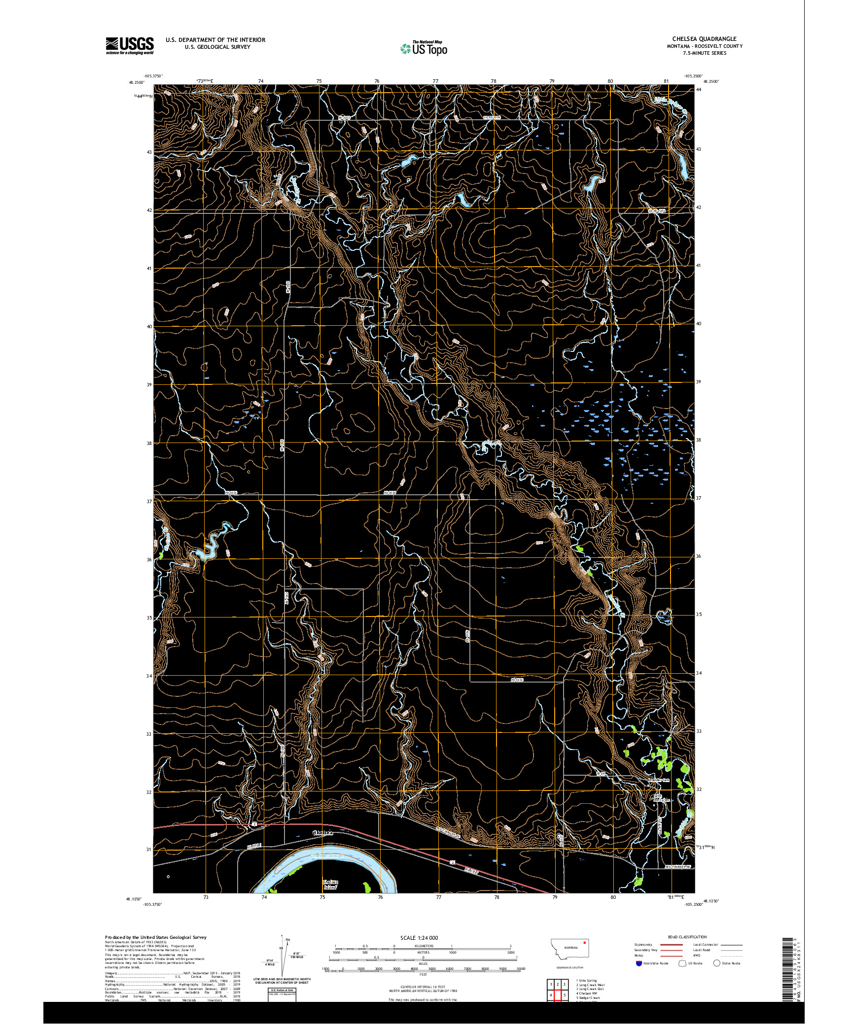USGS US TOPO 7.5-MINUTE MAP FOR CHELSEA, MT 2020