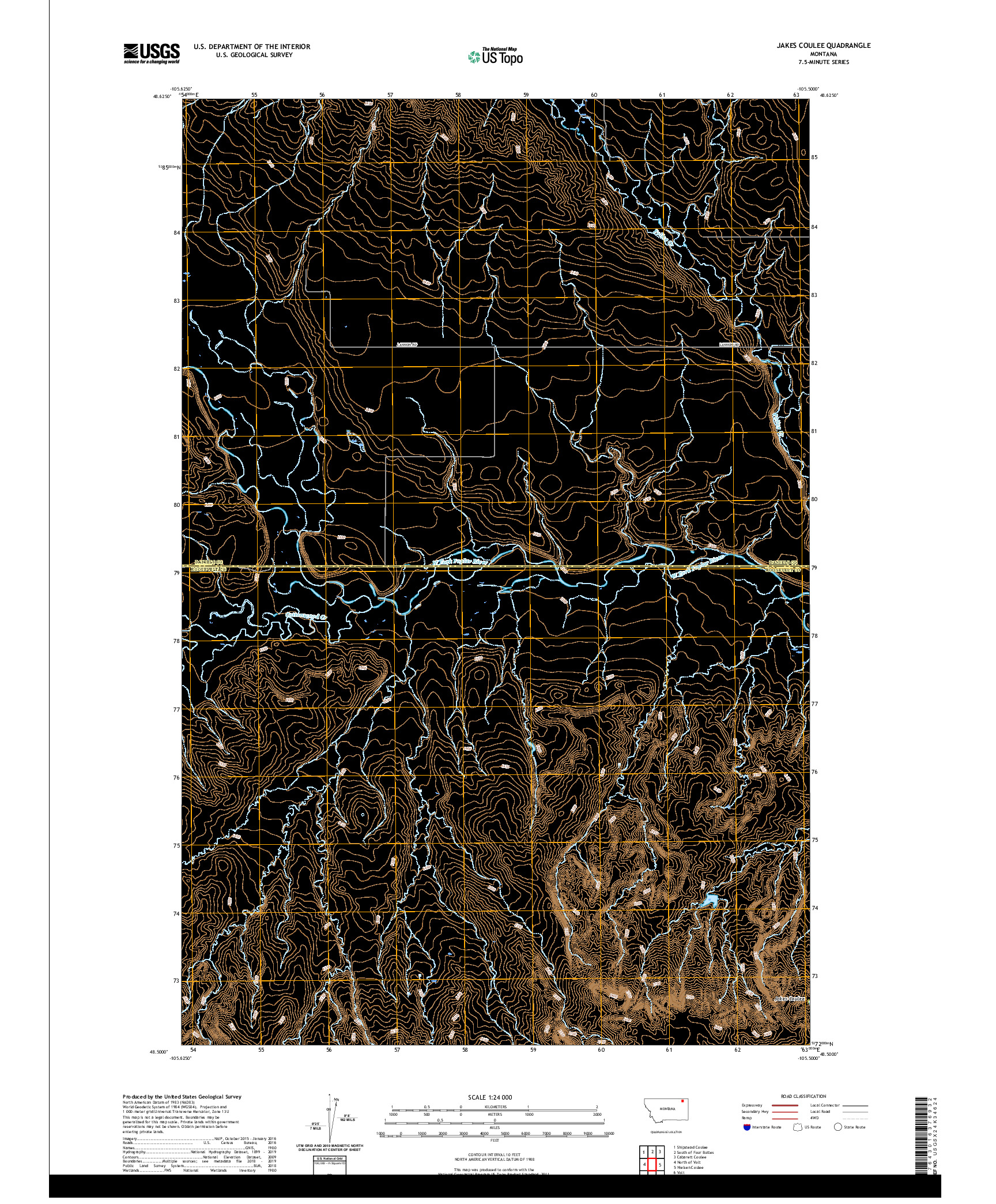 USGS US TOPO 7.5-MINUTE MAP FOR JAKES COULEE, MT 2020