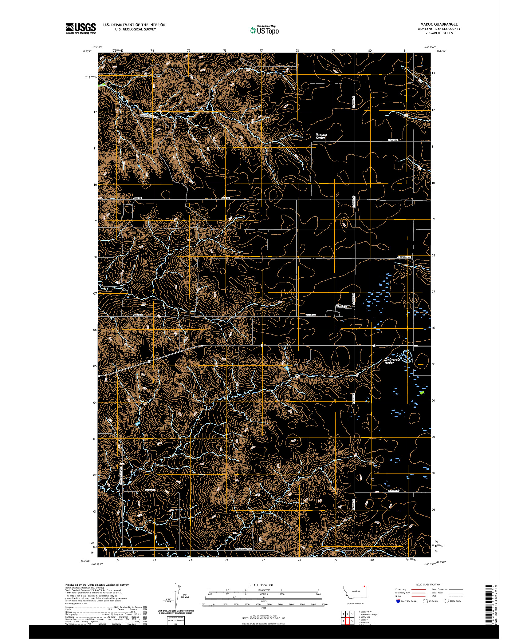 USGS US TOPO 7.5-MINUTE MAP FOR MADOC, MT 2020