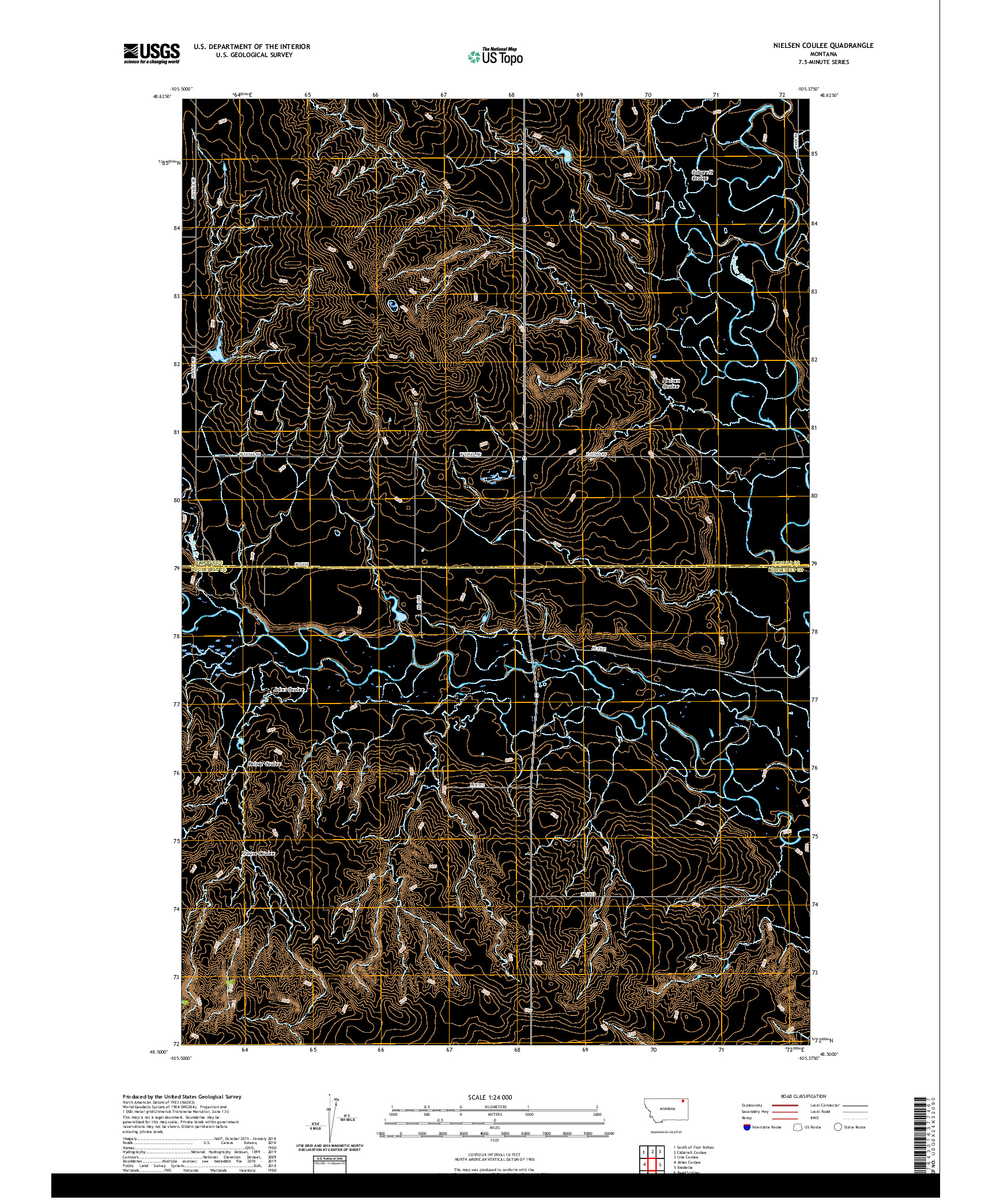 USGS US TOPO 7.5-MINUTE MAP FOR NIELSEN COULEE, MT 2020