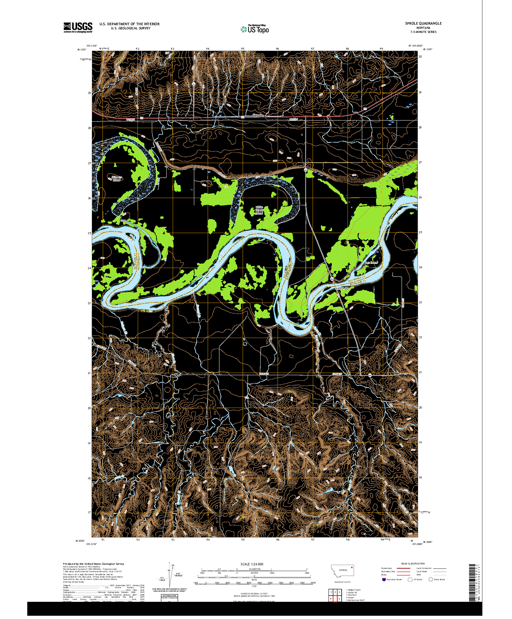 USGS US TOPO 7.5-MINUTE MAP FOR SPROLE, MT 2020