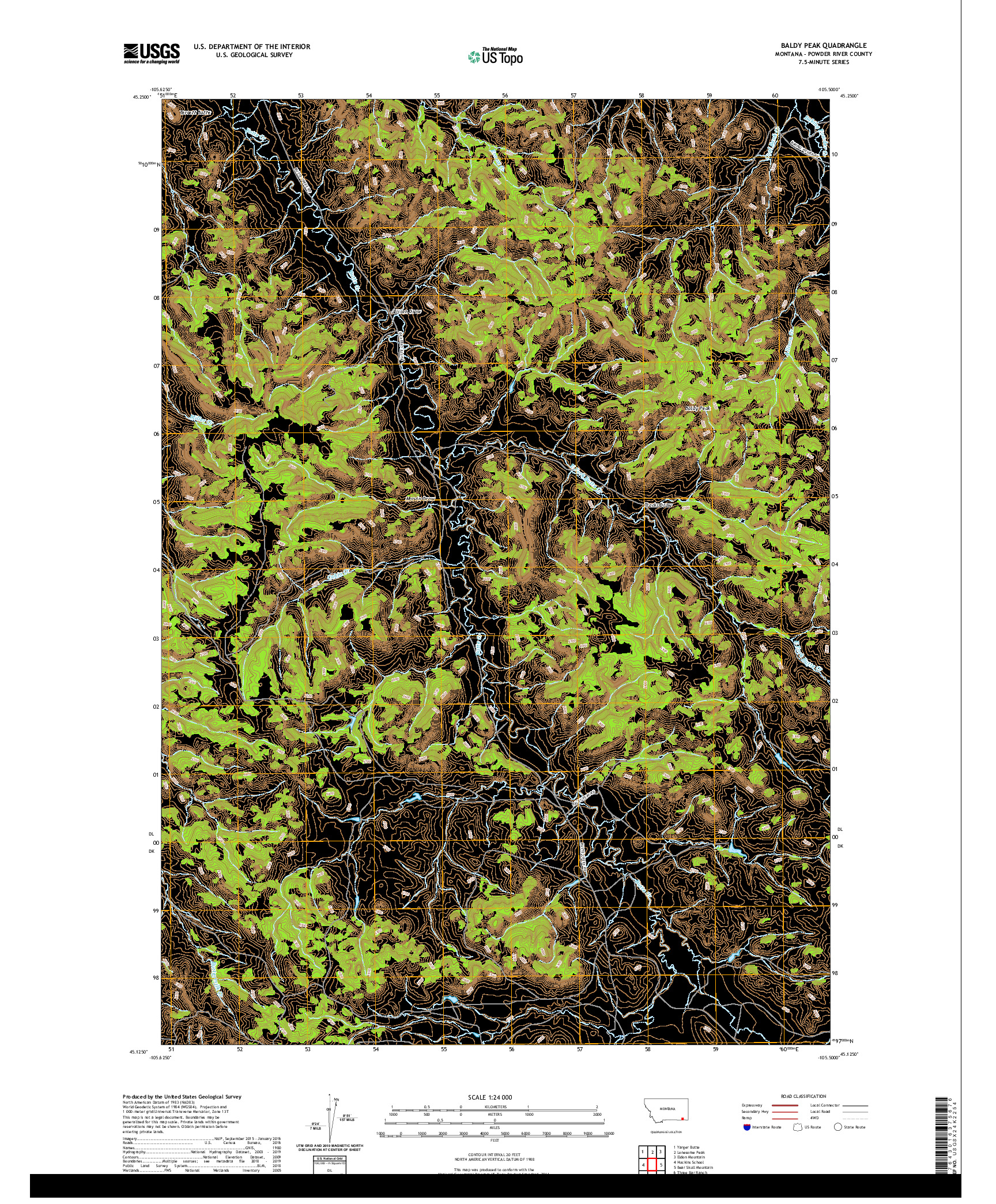 USGS US TOPO 7.5-MINUTE MAP FOR BALDY PEAK, MT 2020