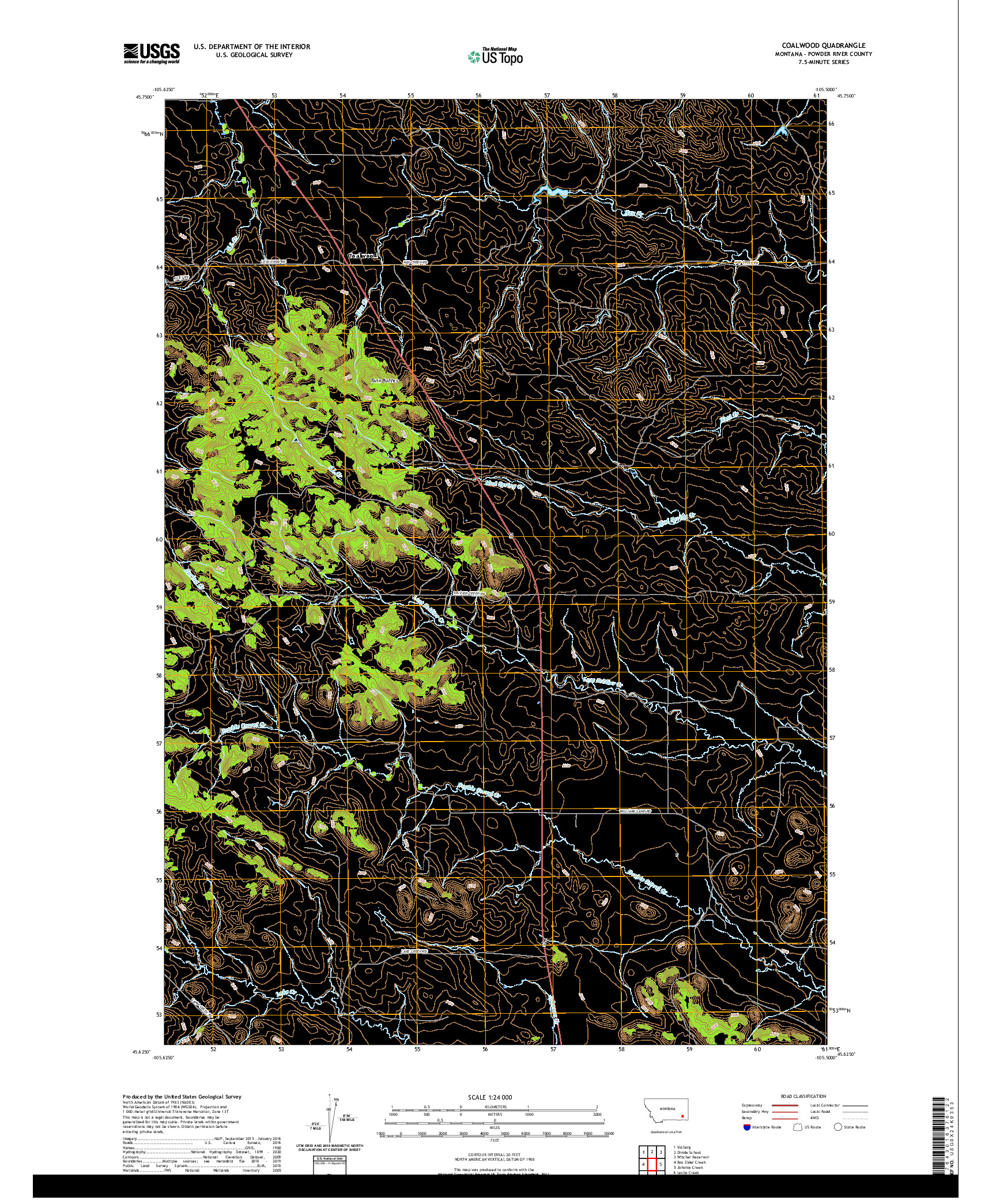 USGS US TOPO 7.5-MINUTE MAP FOR COALWOOD, MT 2020