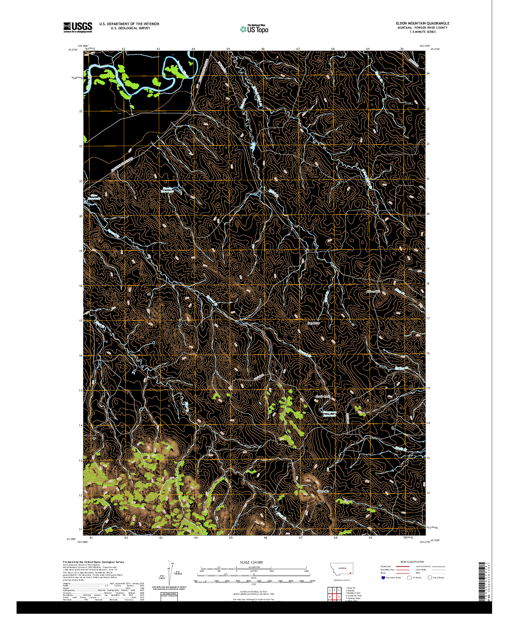 USGS US TOPO 7.5-MINUTE MAP FOR ELDON MOUNTAIN, MT 2020