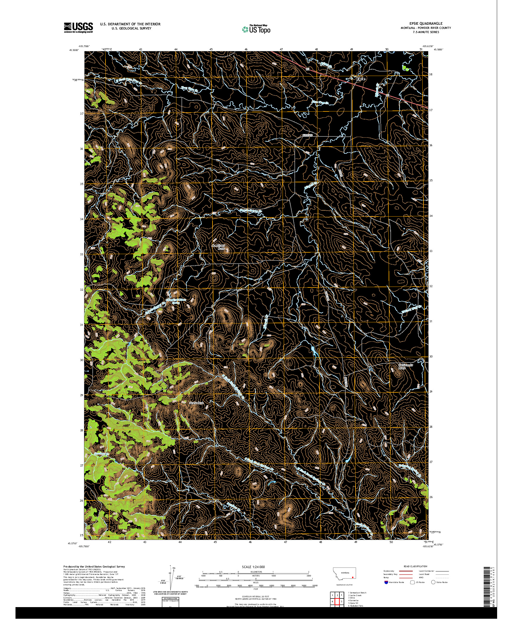 USGS US TOPO 7.5-MINUTE MAP FOR EPSIE, MT 2020
