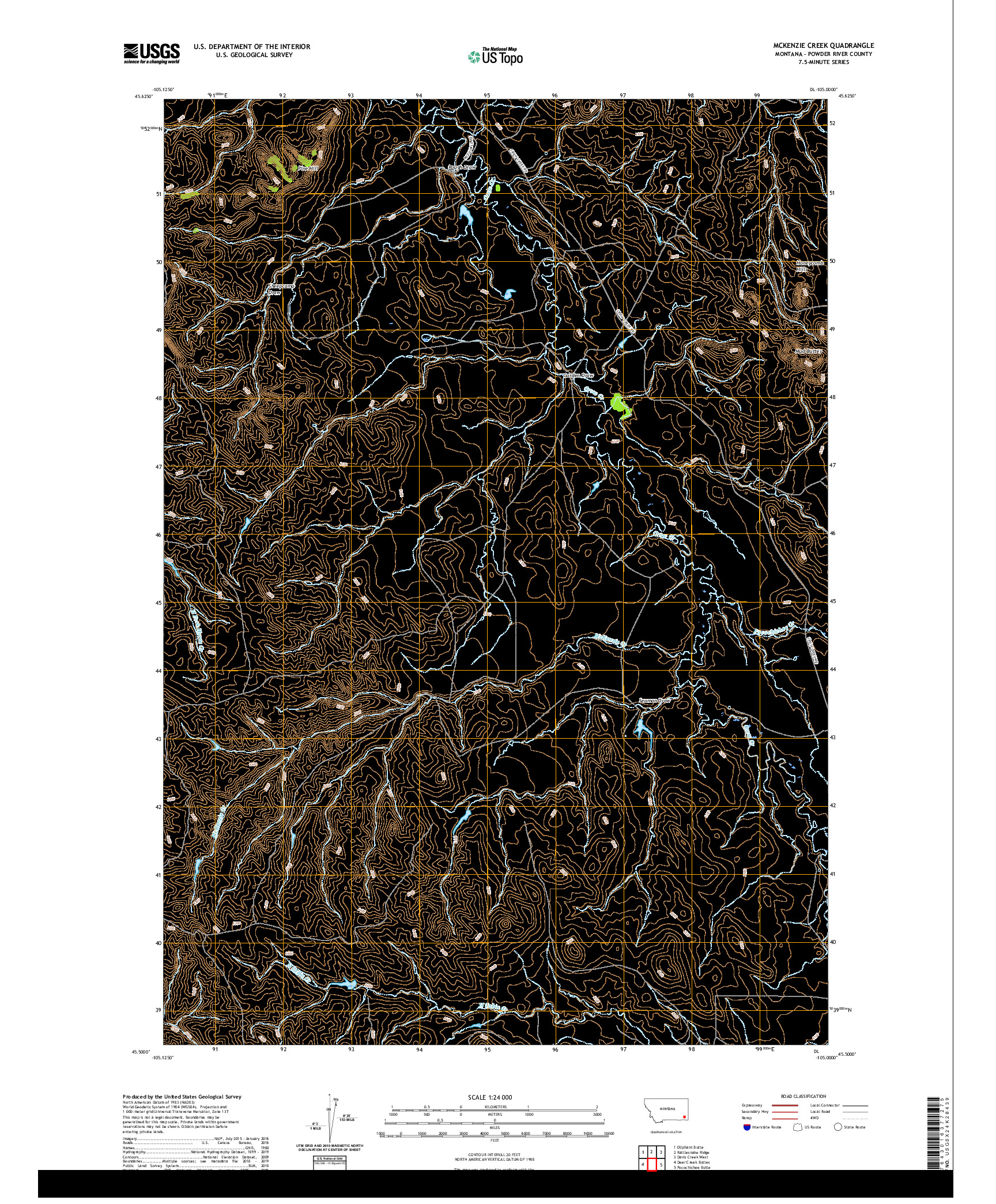 USGS US TOPO 7.5-MINUTE MAP FOR MCKENZIE CREEK, MT 2020