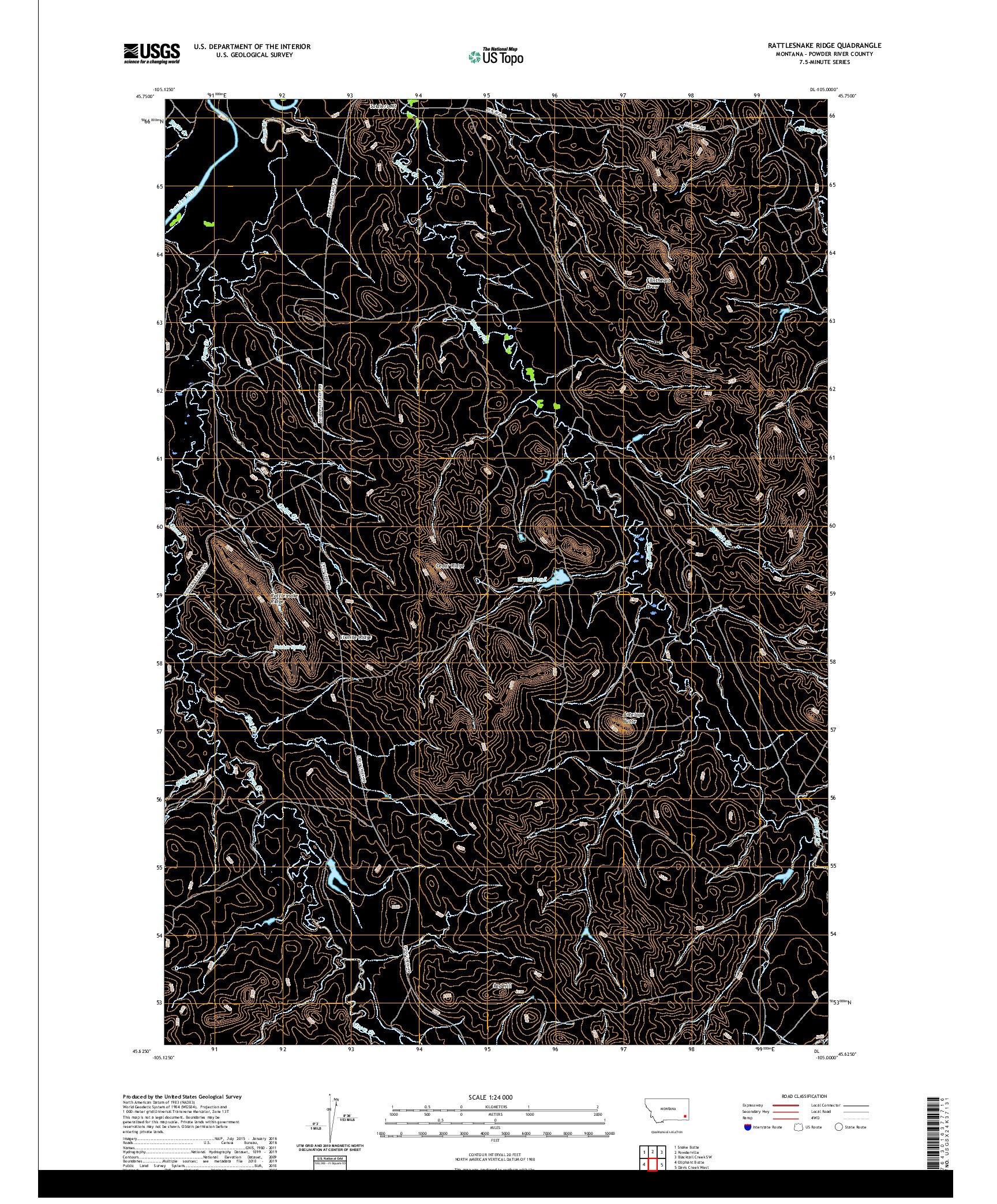 USGS US TOPO 7.5-MINUTE MAP FOR RATTLESNAKE RIDGE, MT 2020
