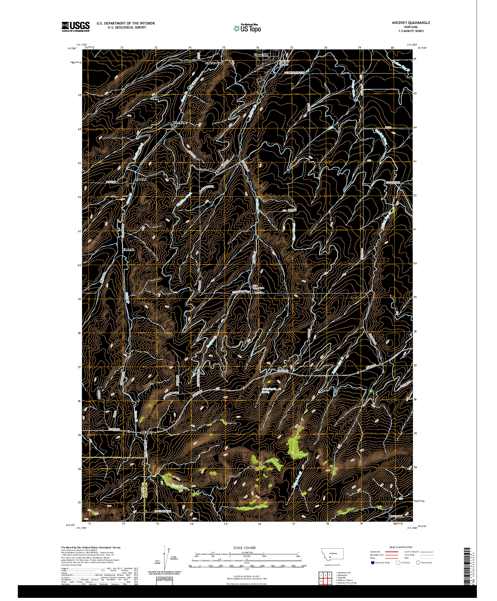 USGS US TOPO 7.5-MINUTE MAP FOR ANCENEY, MT 2020