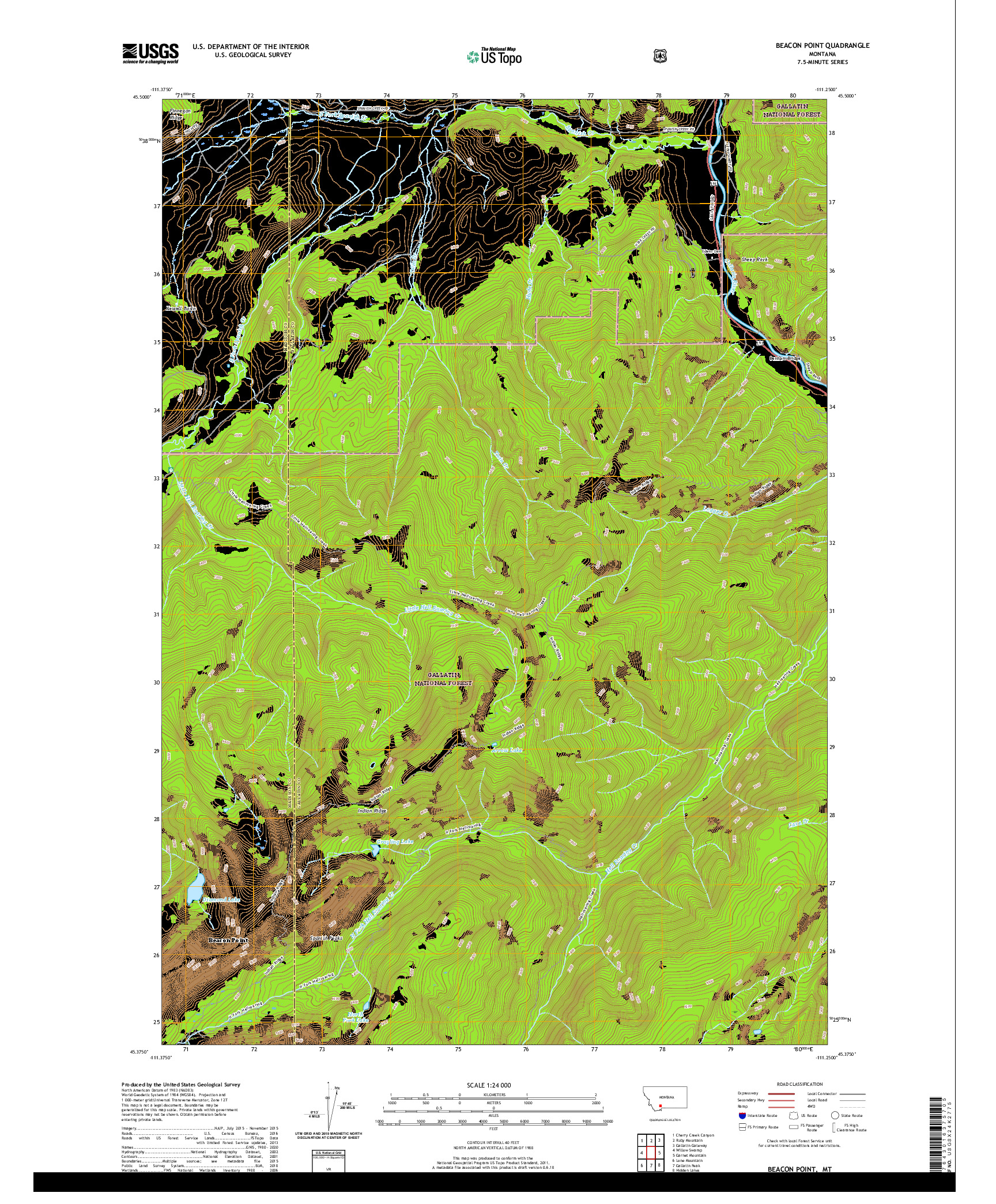 USGS US TOPO 7.5-MINUTE MAP FOR BEACON POINT, MT 2020