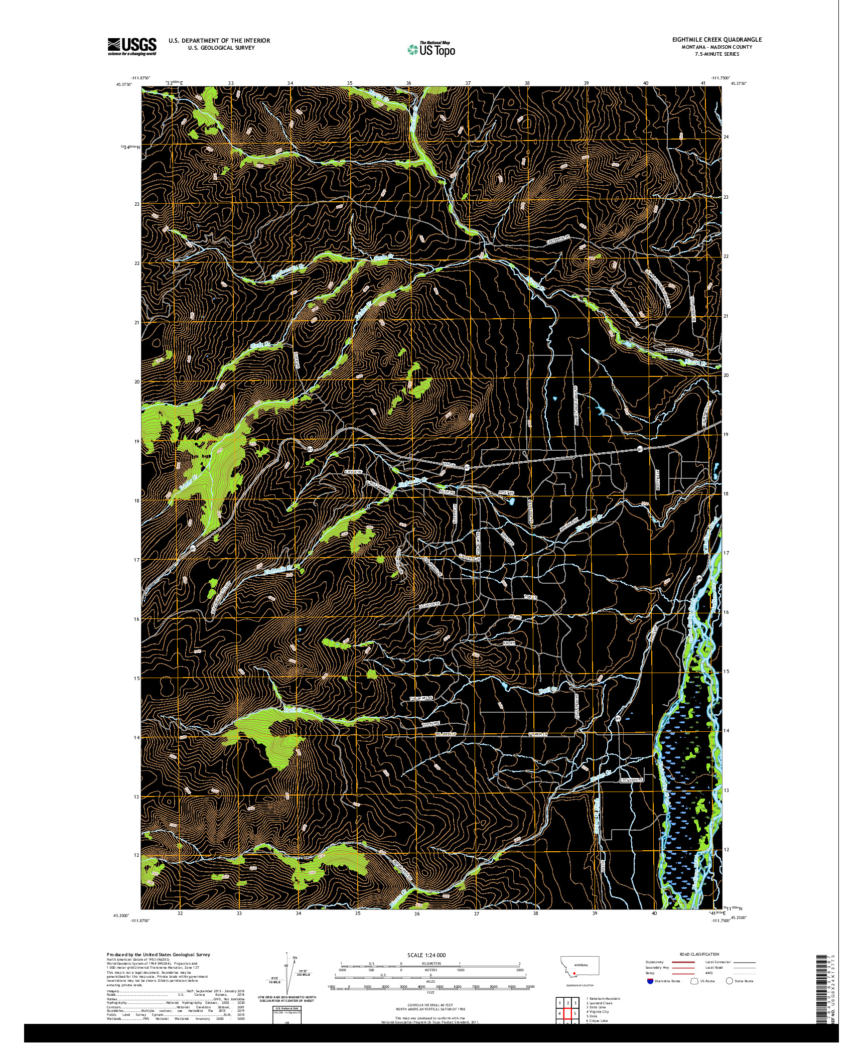 USGS US TOPO 7.5-MINUTE MAP FOR EIGHTMILE CREEK, MT 2020