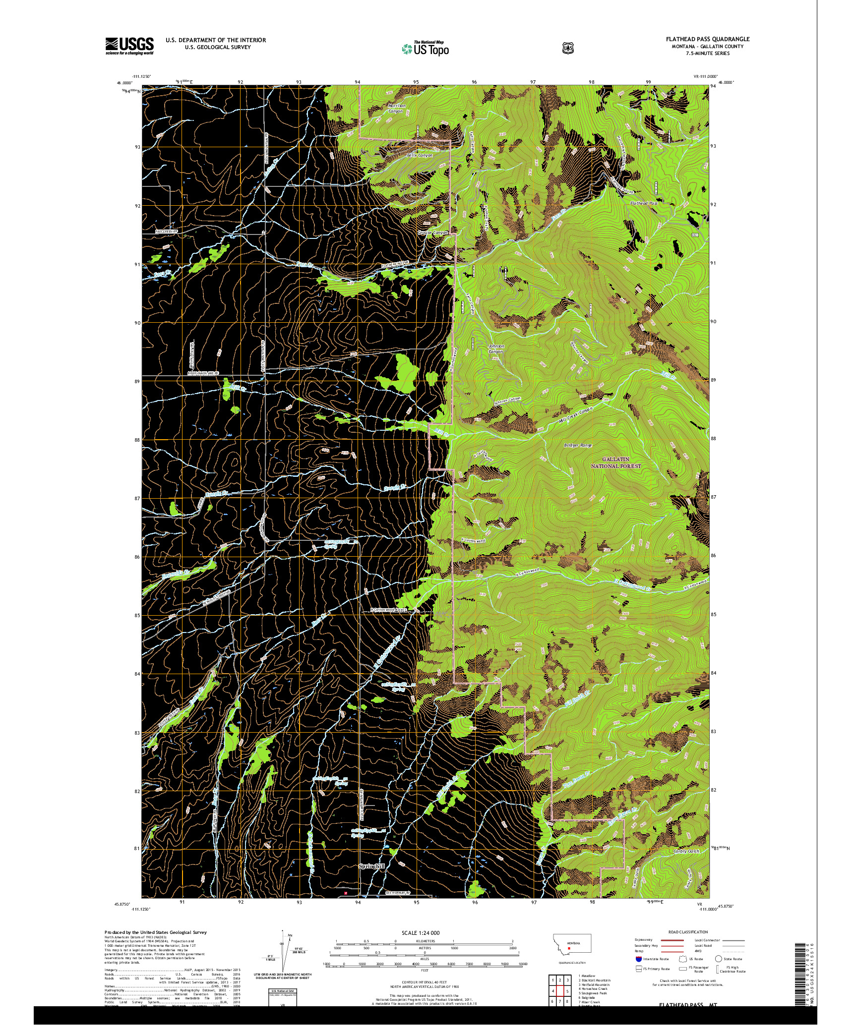 USGS US TOPO 7.5-MINUTE MAP FOR FLATHEAD PASS, MT 2020