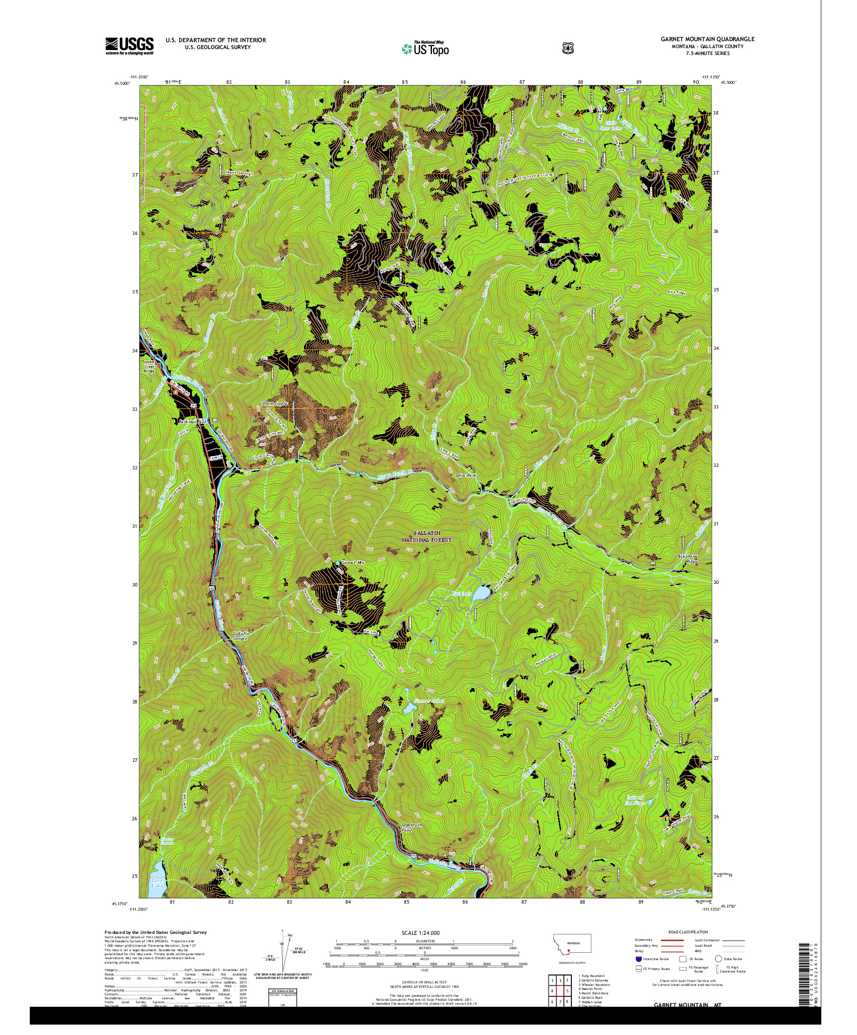USGS US TOPO 7.5-MINUTE MAP FOR GARNET MOUNTAIN, MT 2020
