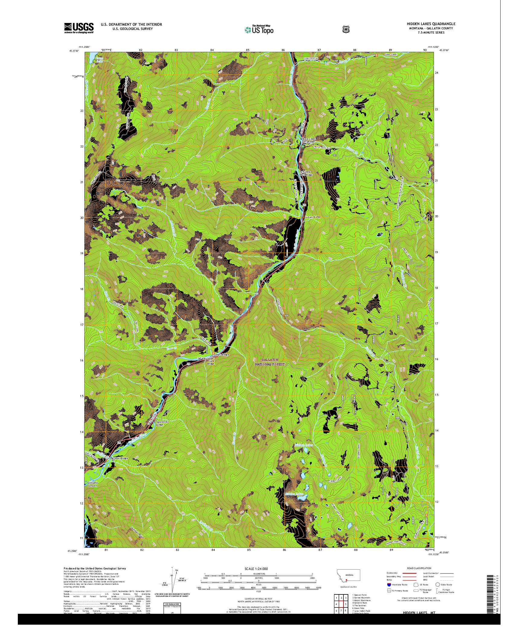 USGS US TOPO 7.5-MINUTE MAP FOR HIDDEN LAKES, MT 2020