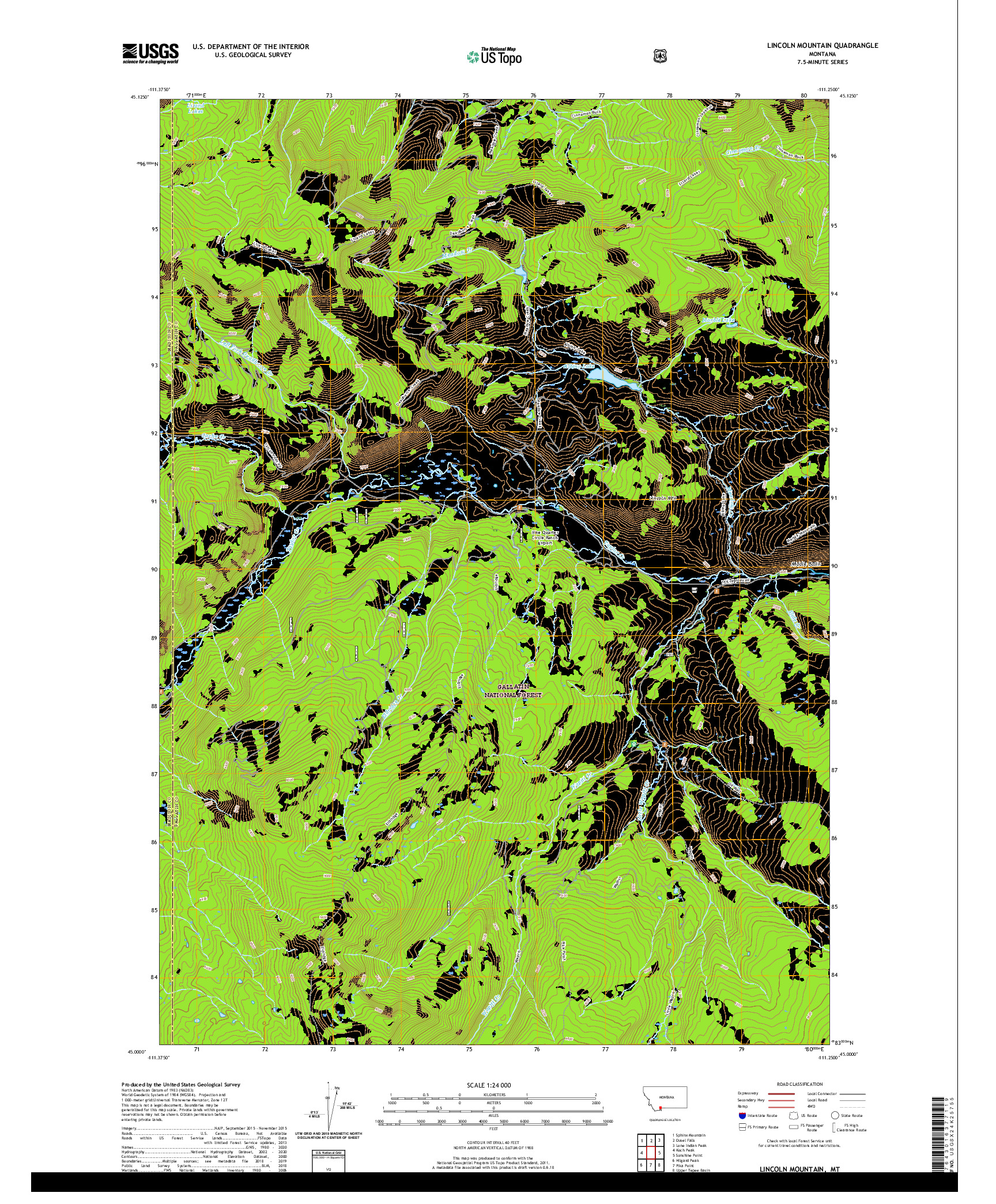 USGS US TOPO 7.5-MINUTE MAP FOR LINCOLN MOUNTAIN, MT 2020