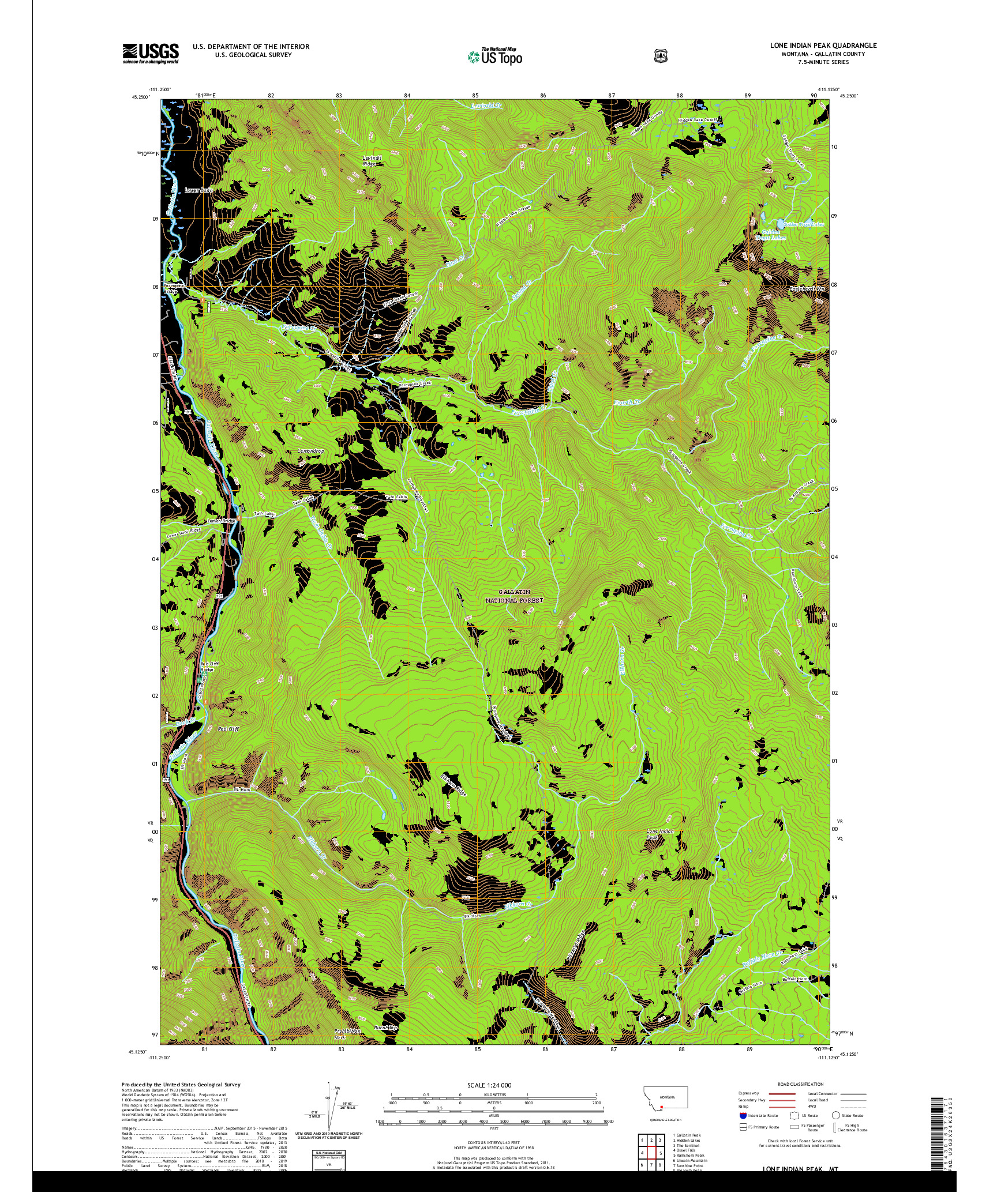 USGS US TOPO 7.5-MINUTE MAP FOR LONE INDIAN PEAK, MT 2020