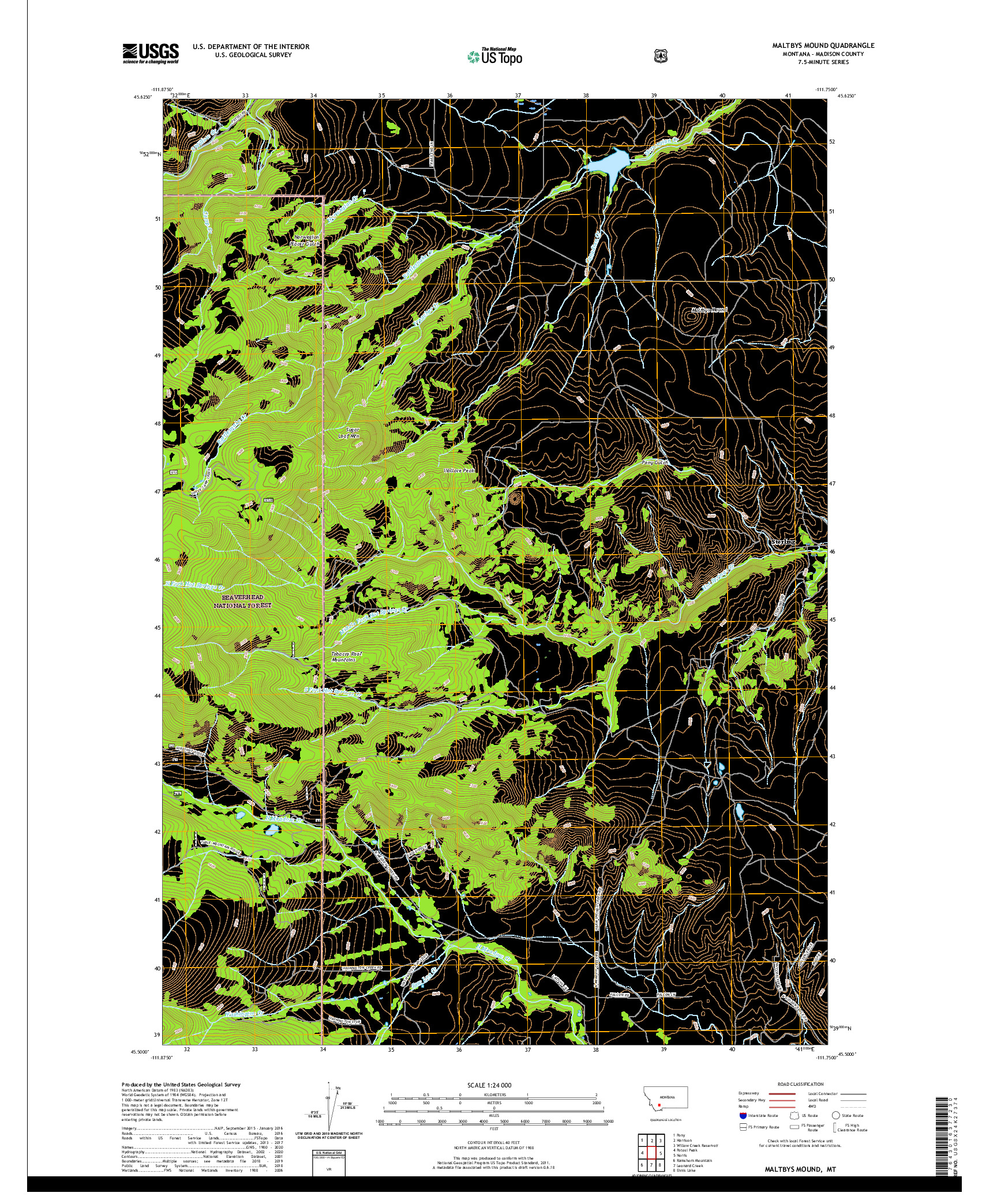 USGS US TOPO 7.5-MINUTE MAP FOR MALTBYS MOUND, MT 2020