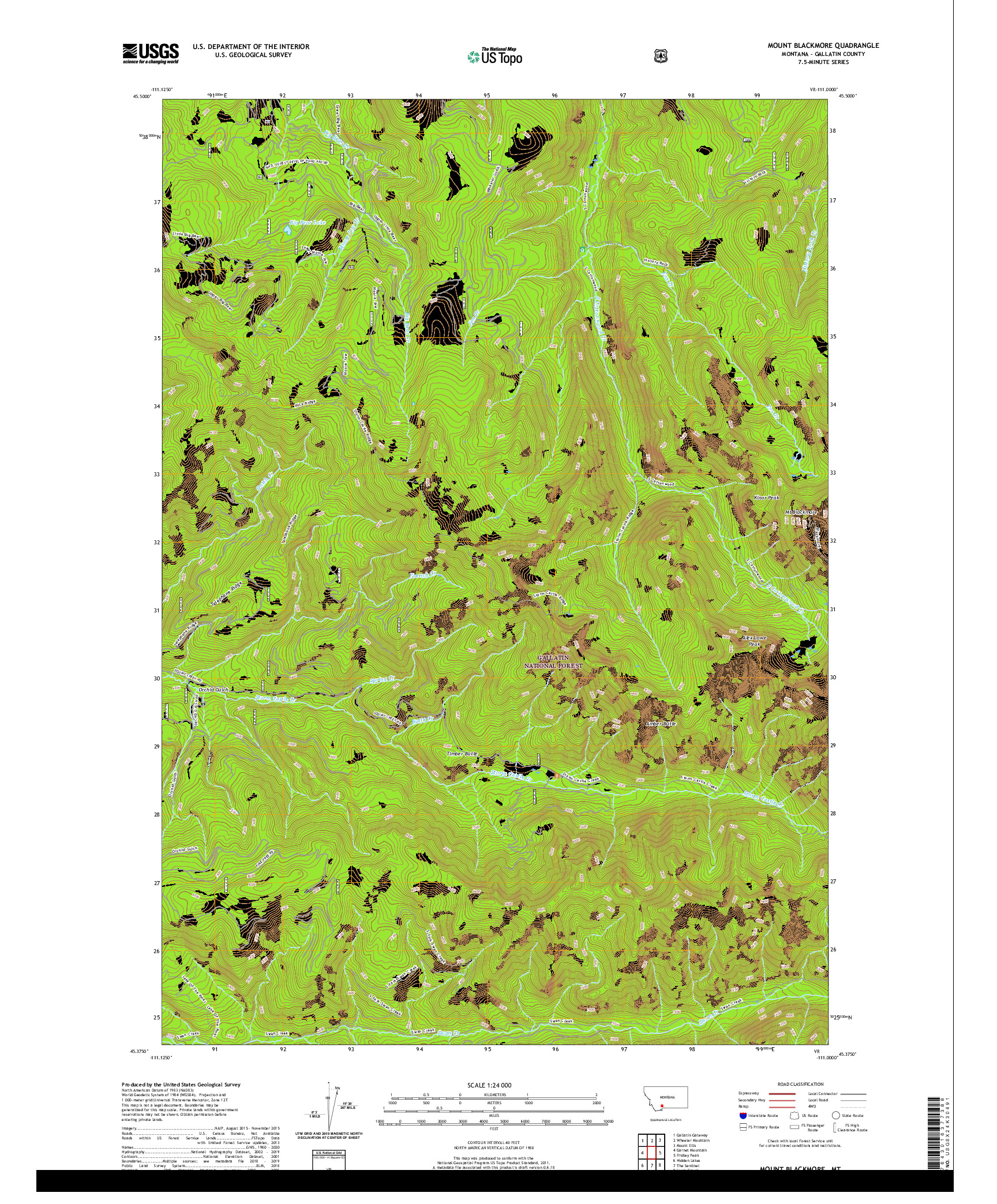 USGS US TOPO 7.5-MINUTE MAP FOR MOUNT BLACKMORE, MT 2020