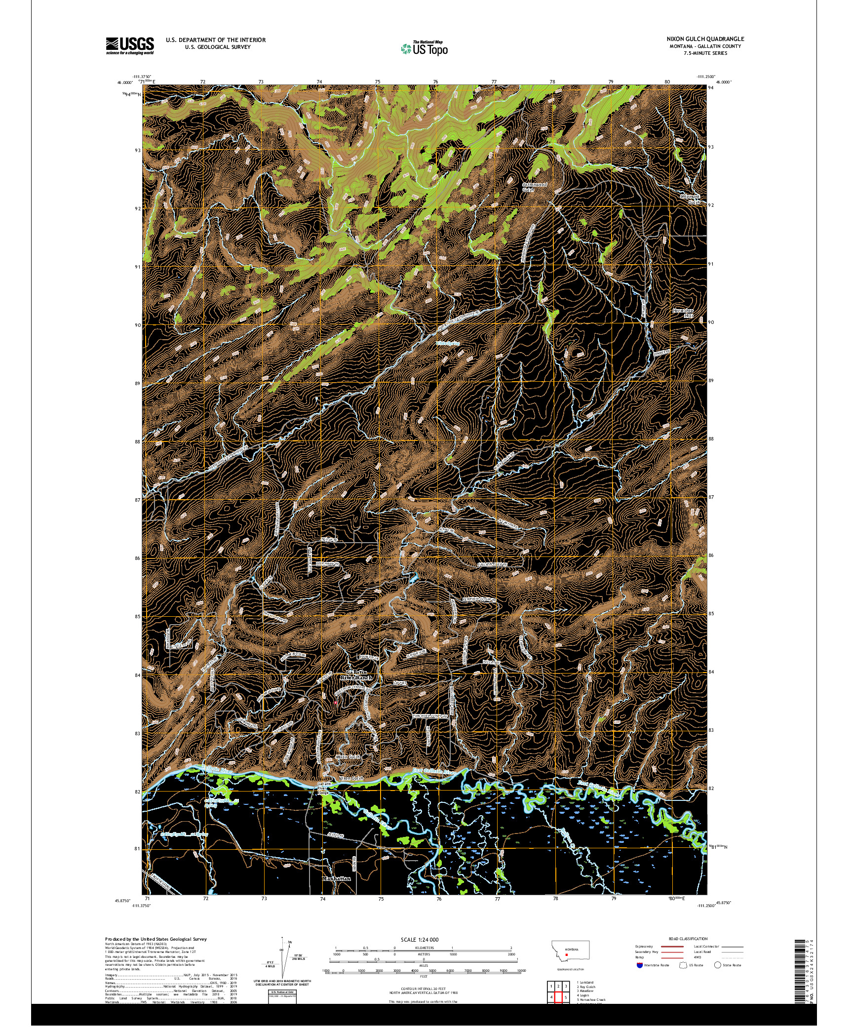 USGS US TOPO 7.5-MINUTE MAP FOR NIXON GULCH, MT 2020