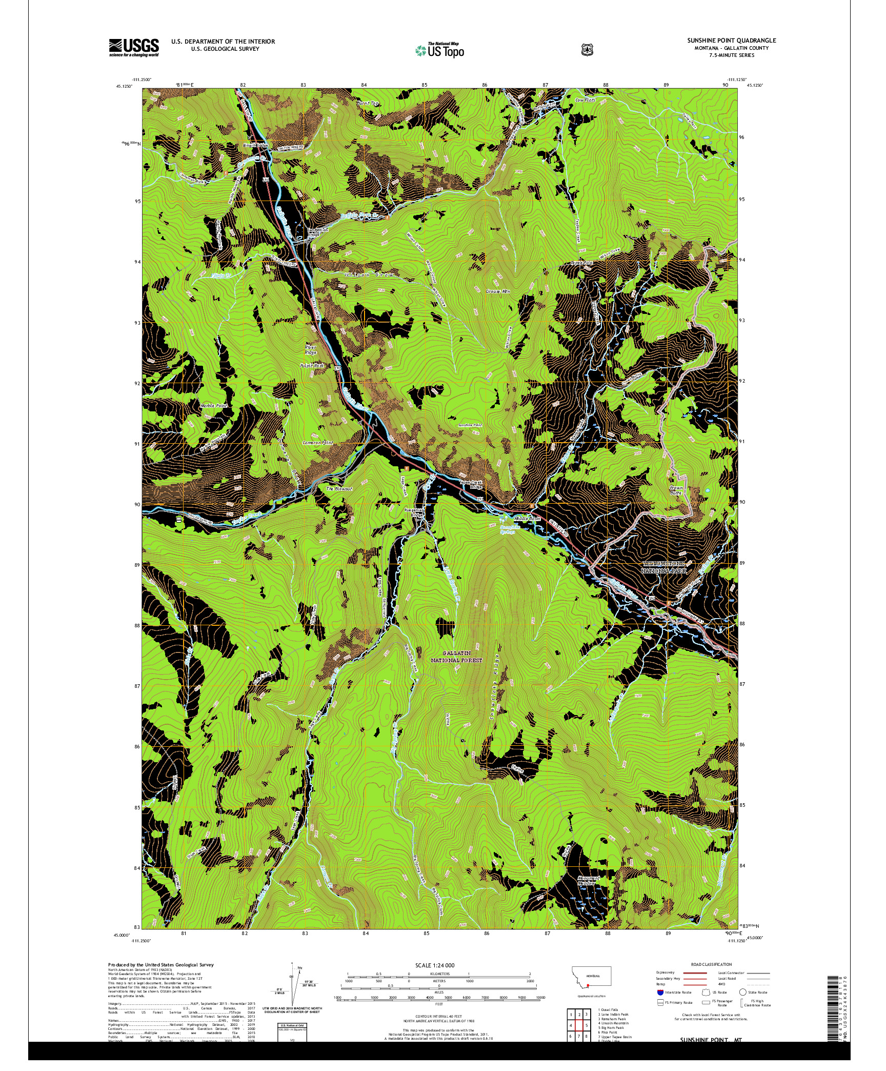 USGS US TOPO 7.5-MINUTE MAP FOR SUNSHINE POINT, MT 2020