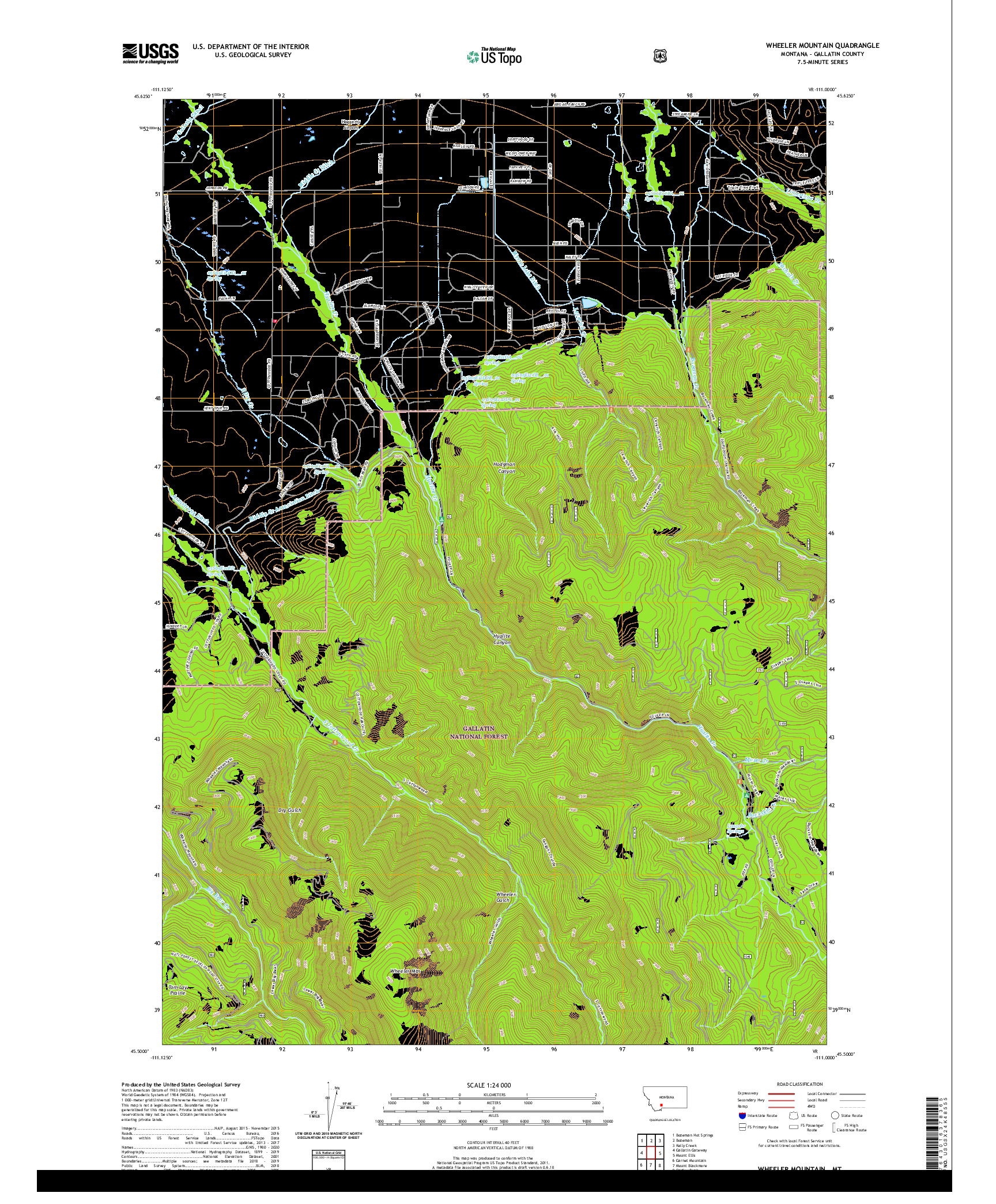 USGS US TOPO 7.5-MINUTE MAP FOR WHEELER MOUNTAIN, MT 2020
