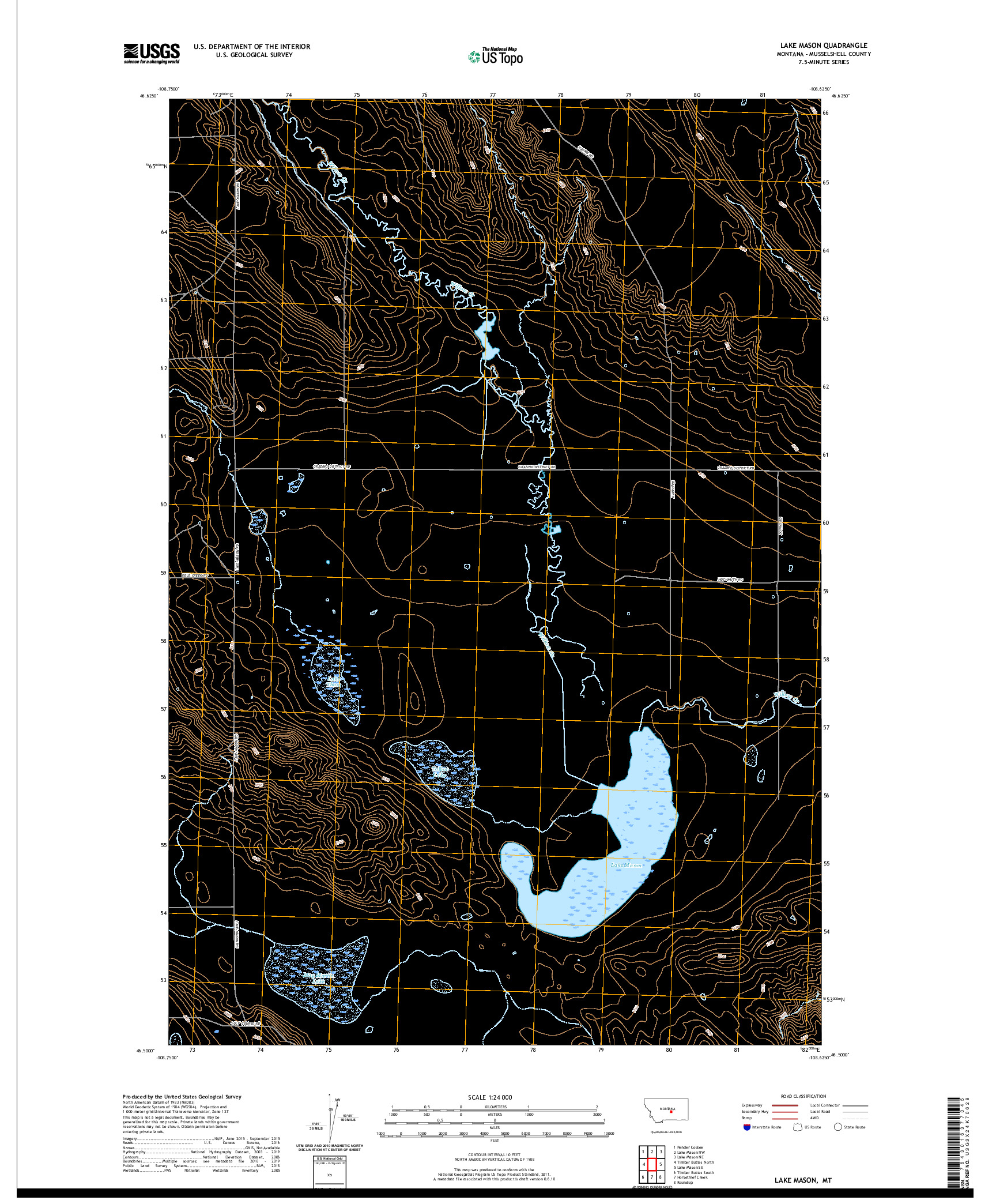 USGS US TOPO 7.5-MINUTE MAP FOR LAKE MASON, MT 2020