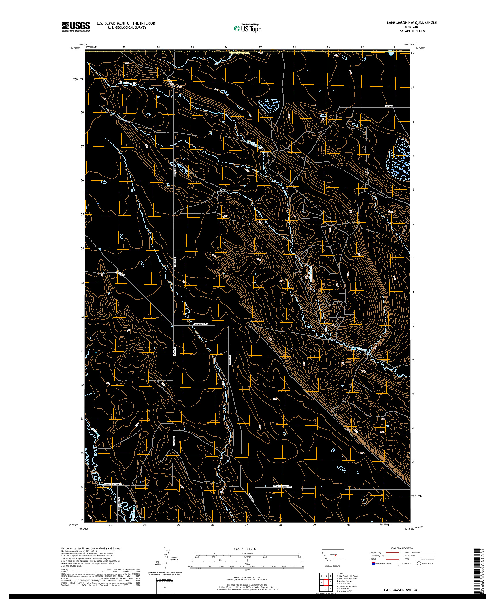 USGS US TOPO 7.5-MINUTE MAP FOR LAKE MASON NW, MT 2020