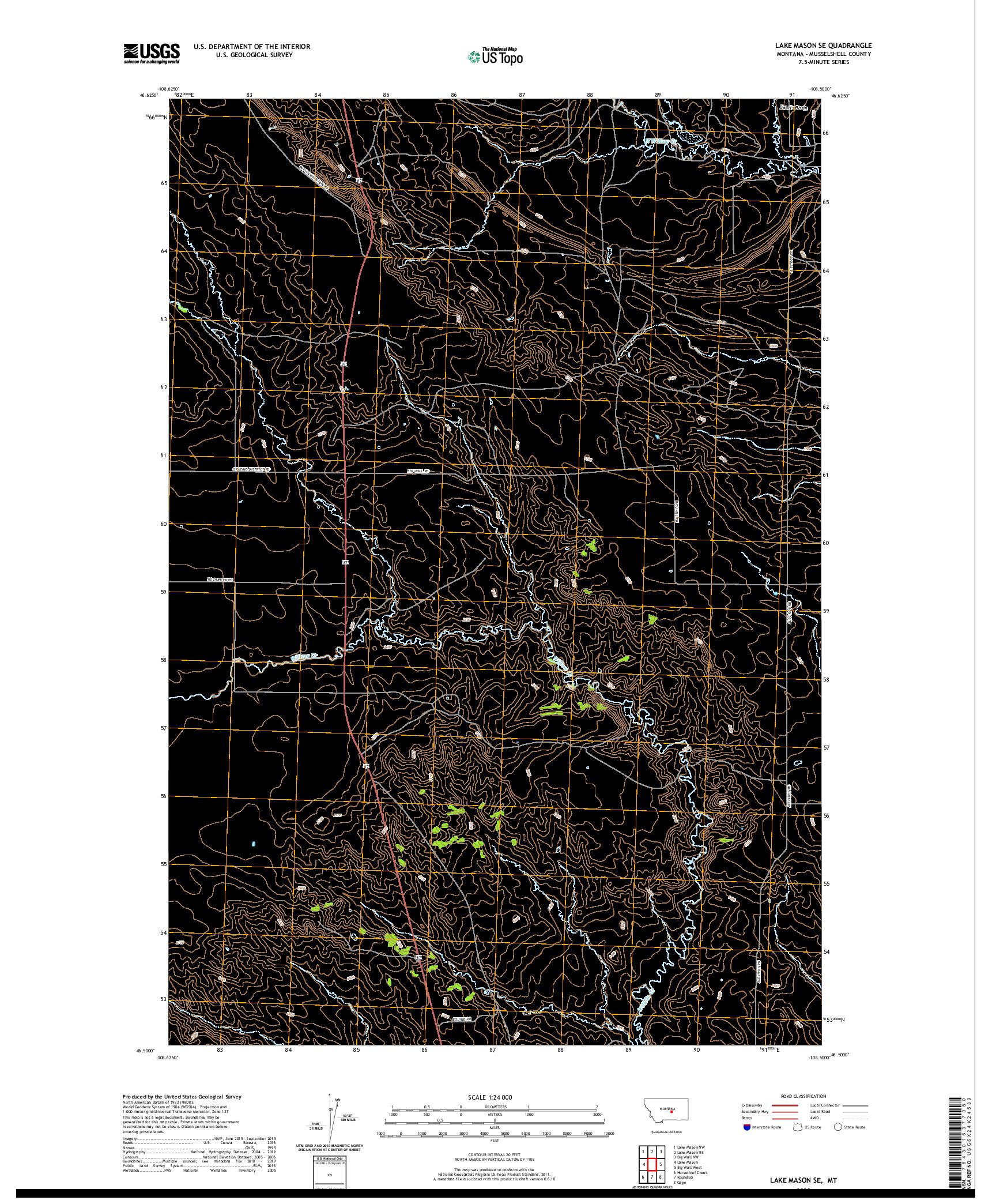 USGS US TOPO 7.5-MINUTE MAP FOR LAKE MASON SE, MT 2020