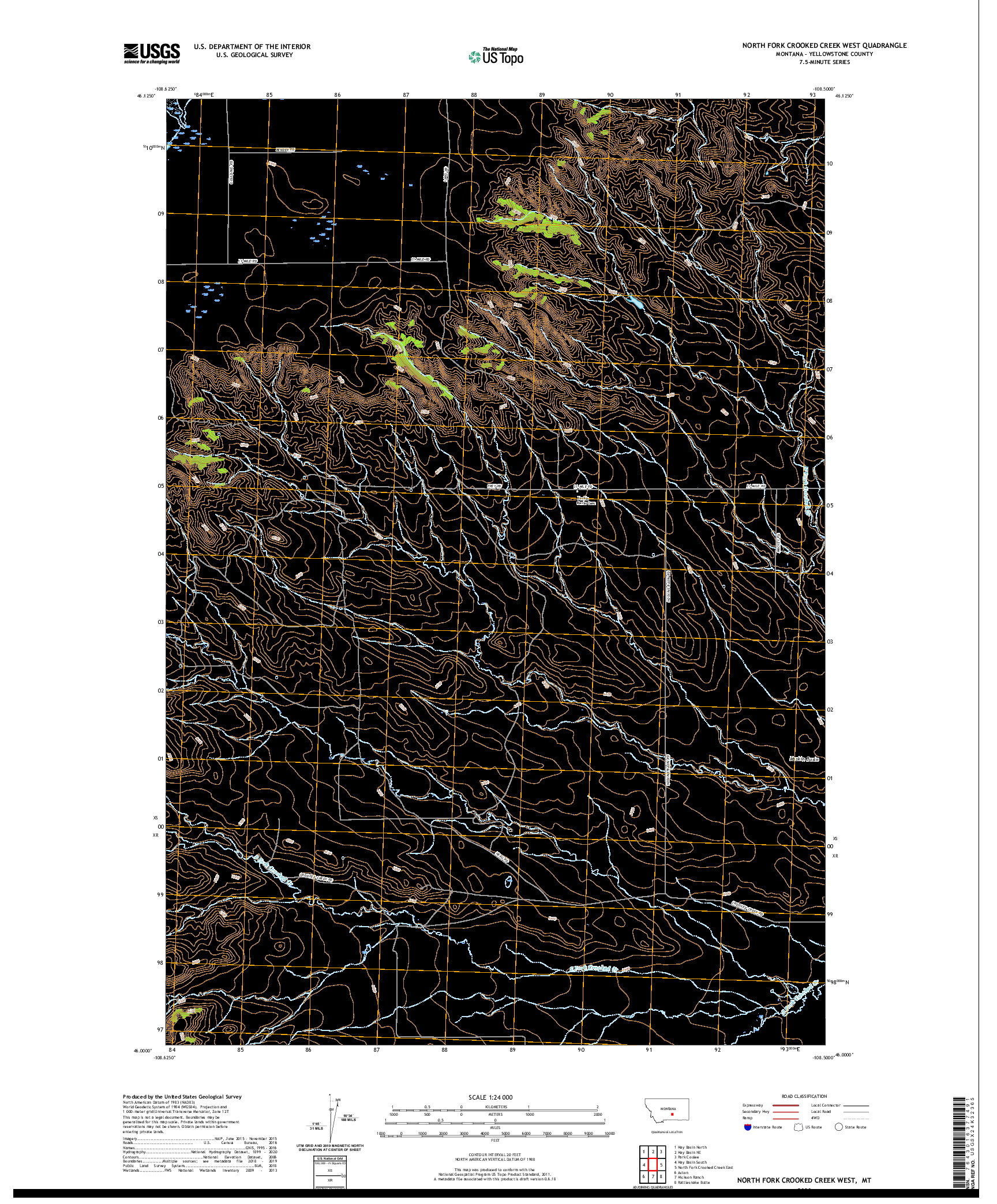 USGS US TOPO 7.5-MINUTE MAP FOR NORTH FORK CROOKED CREEK WEST, MT 2020