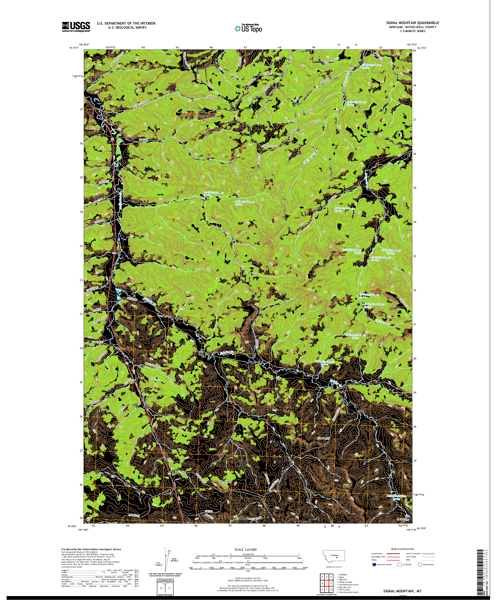 USGS US TOPO 7.5-MINUTE MAP FOR SIGNAL MOUNTAIN, MT 2020