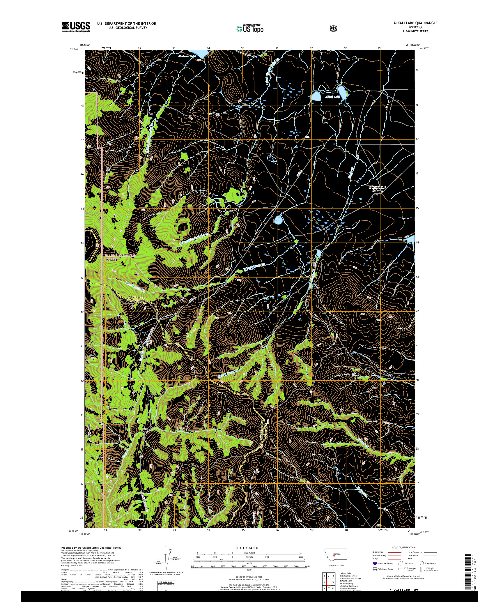 USGS US TOPO 7.5-MINUTE MAP FOR ALKALI LAKE, MT 2020