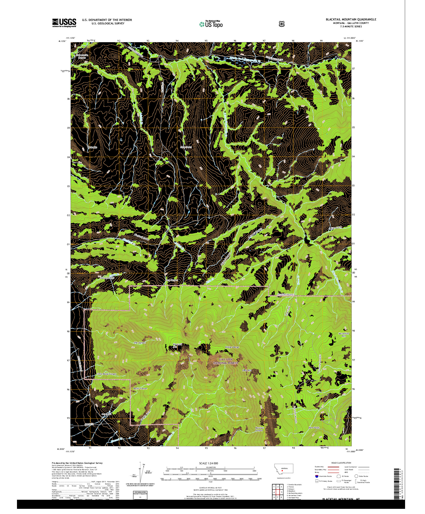 USGS US TOPO 7.5-MINUTE MAP FOR BLACKTAIL MOUNTAIN, MT 2020