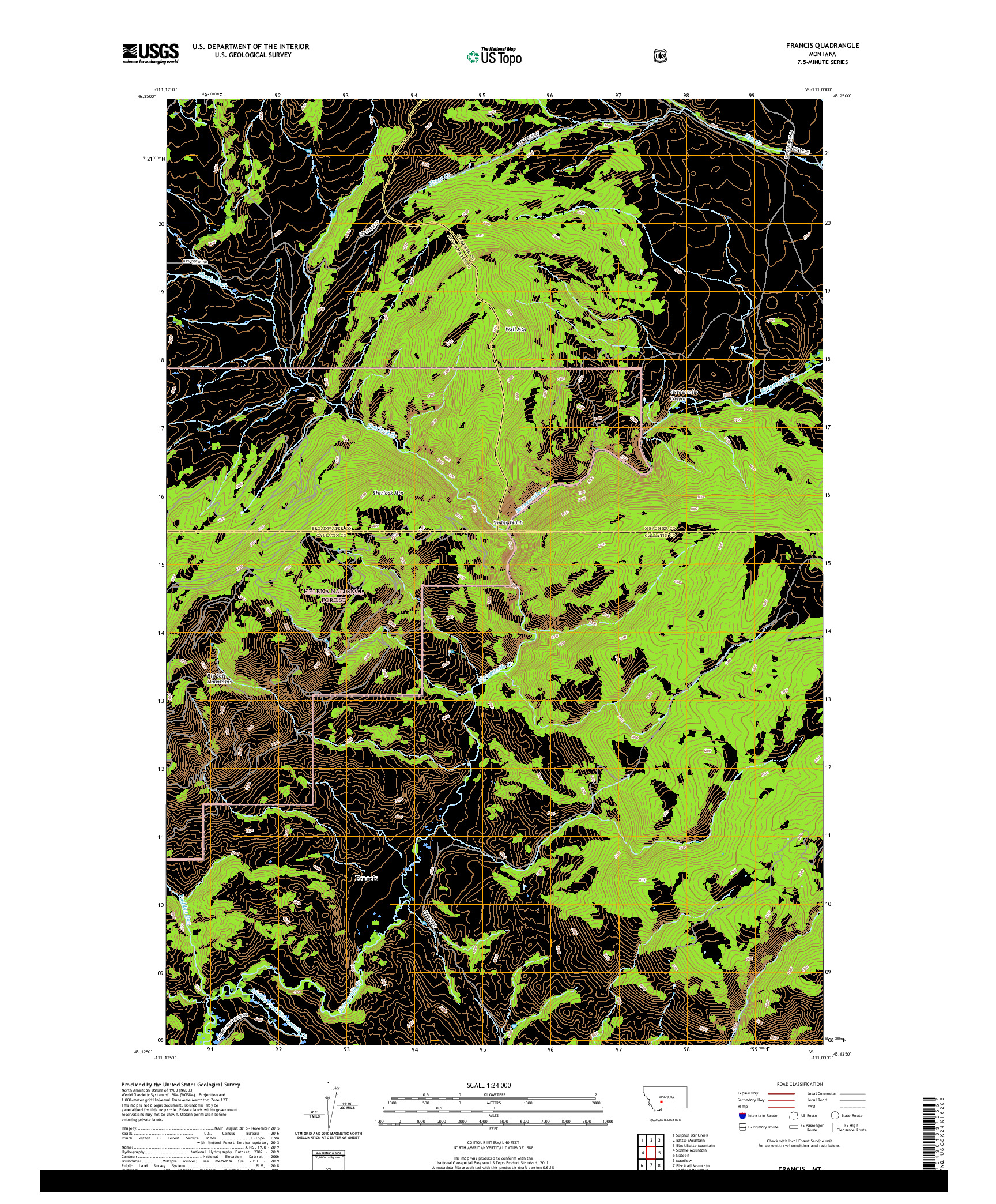 USGS US TOPO 7.5-MINUTE MAP FOR FRANCIS, MT 2020