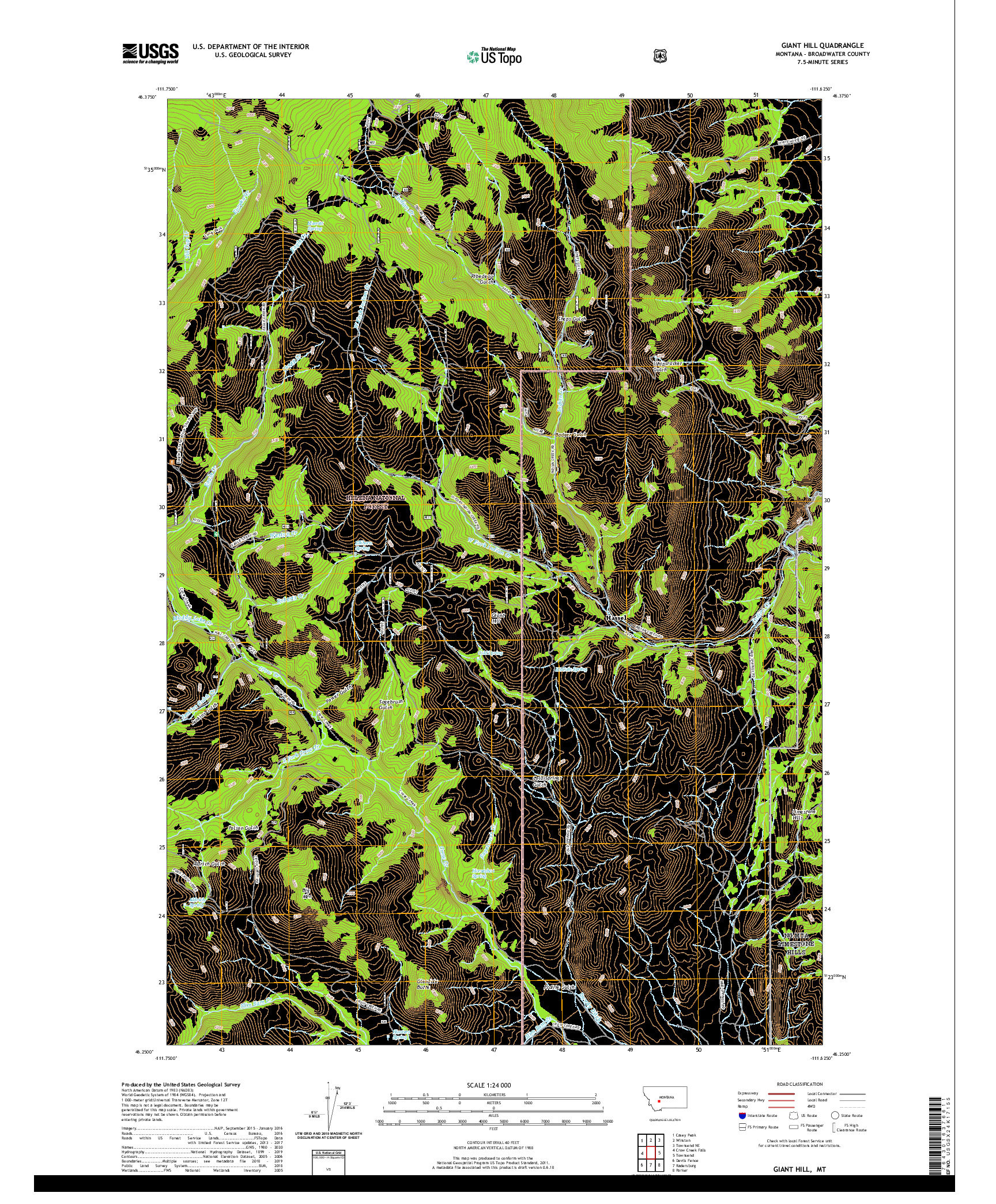 USGS US TOPO 7.5-MINUTE MAP FOR GIANT HILL, MT 2020