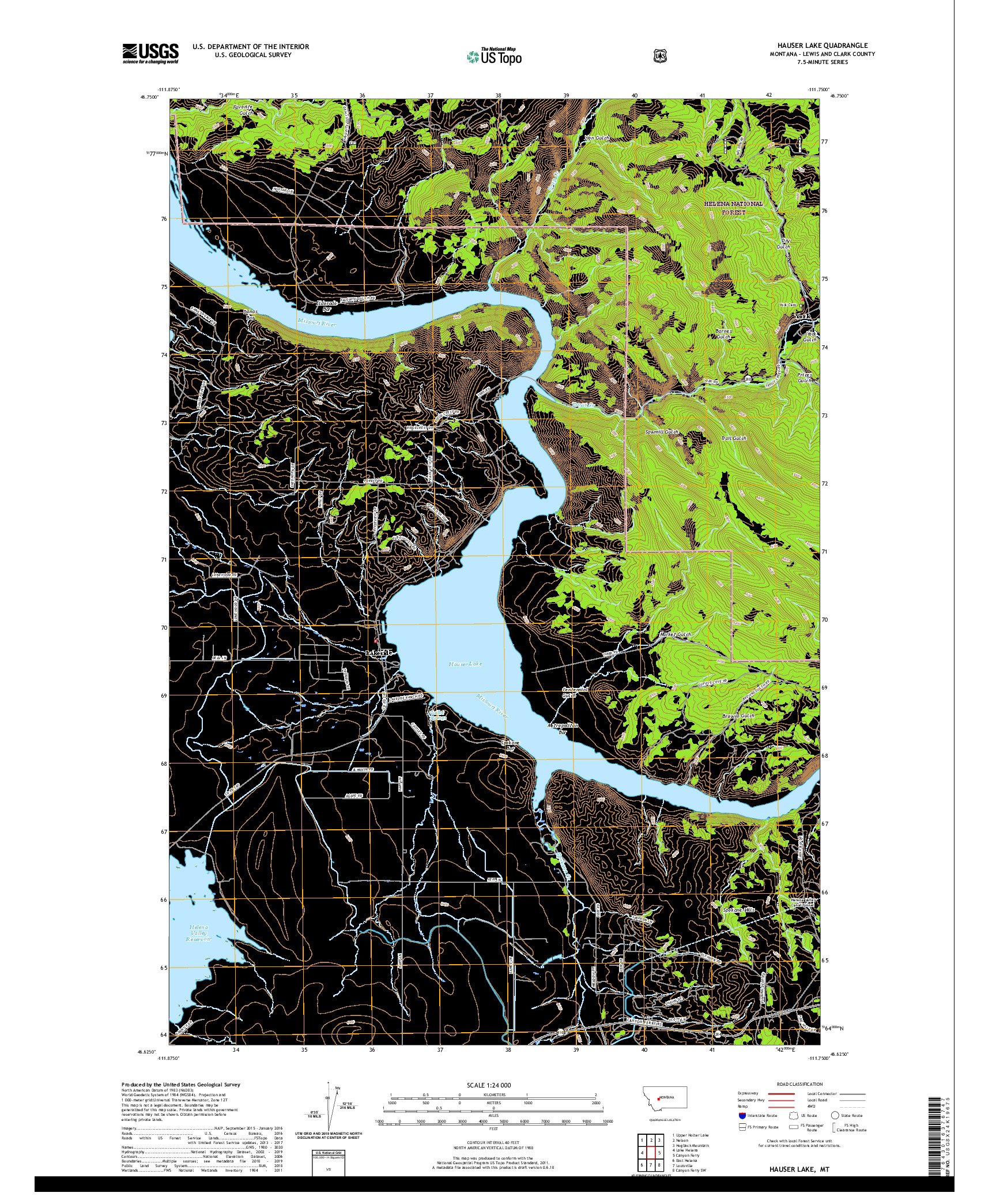 USGS US TOPO 7.5-MINUTE MAP FOR HAUSER LAKE, MT 2020