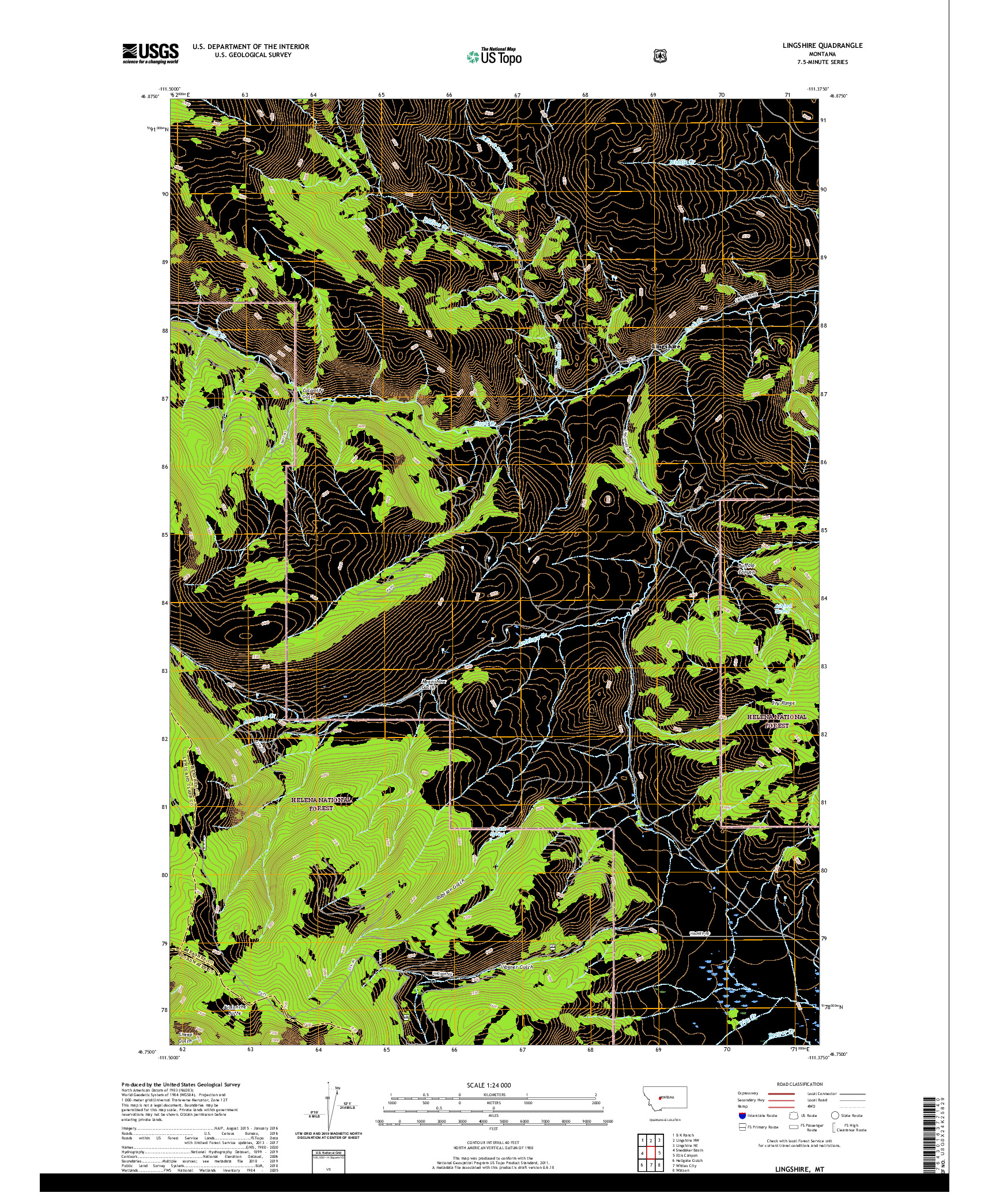 USGS US TOPO 7.5-MINUTE MAP FOR LINGSHIRE, MT 2020