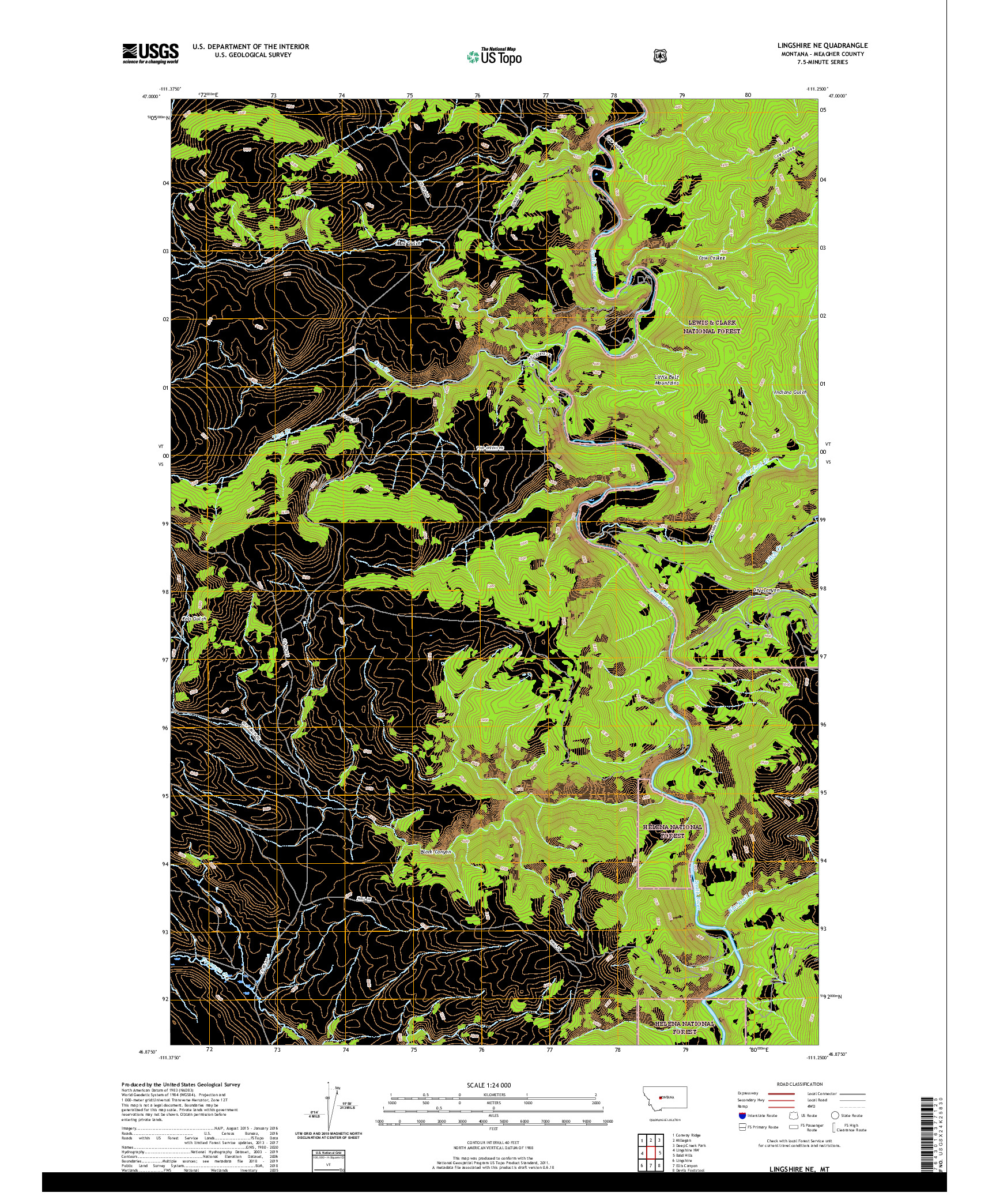 USGS US TOPO 7.5-MINUTE MAP FOR LINGSHIRE NE, MT 2020