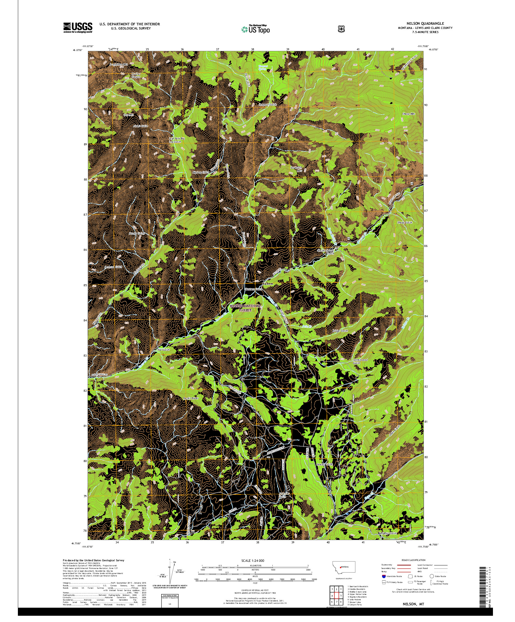 USGS US TOPO 7.5-MINUTE MAP FOR NELSON, MT 2020