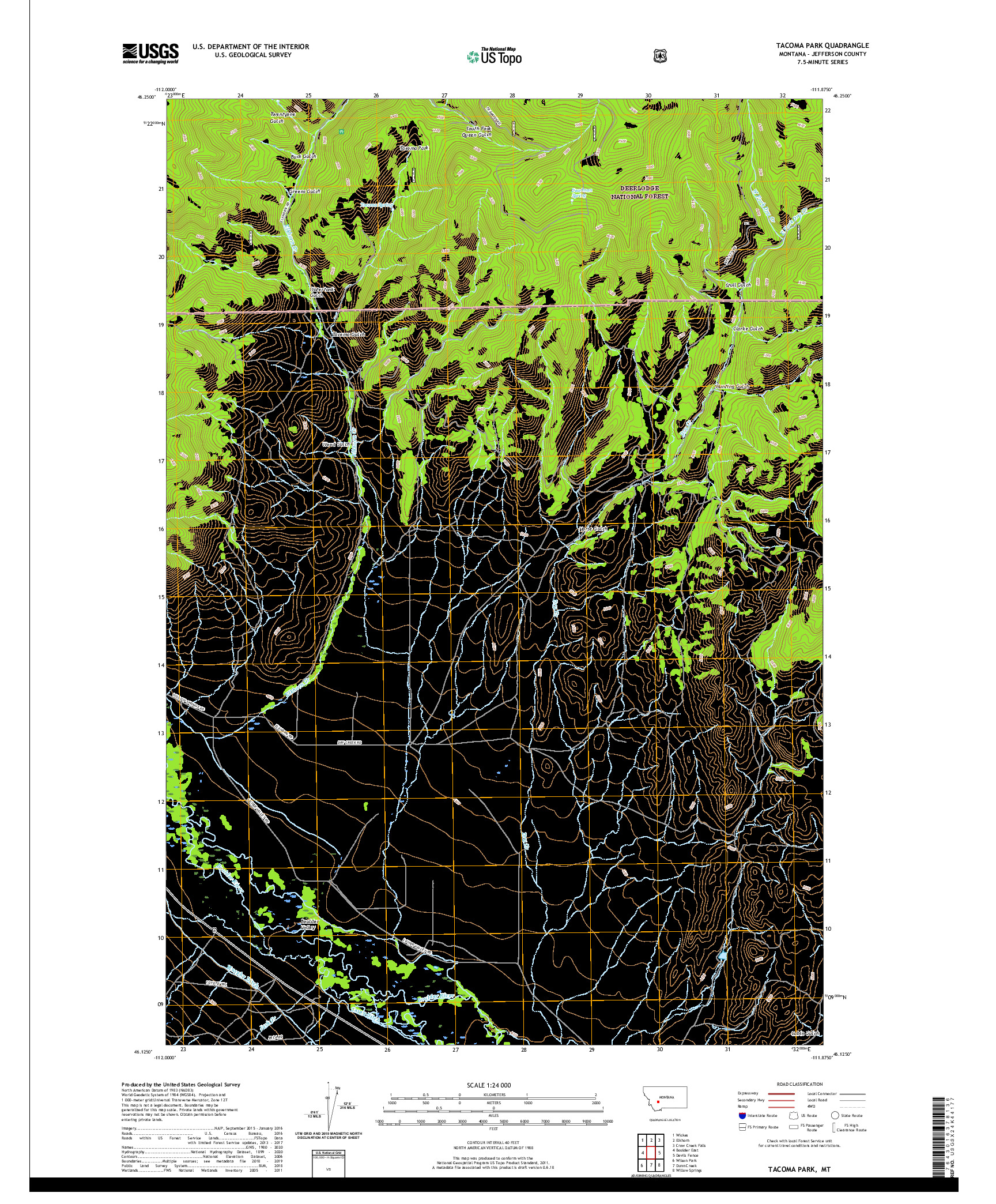 USGS US TOPO 7.5-MINUTE MAP FOR TACOMA PARK, MT 2020