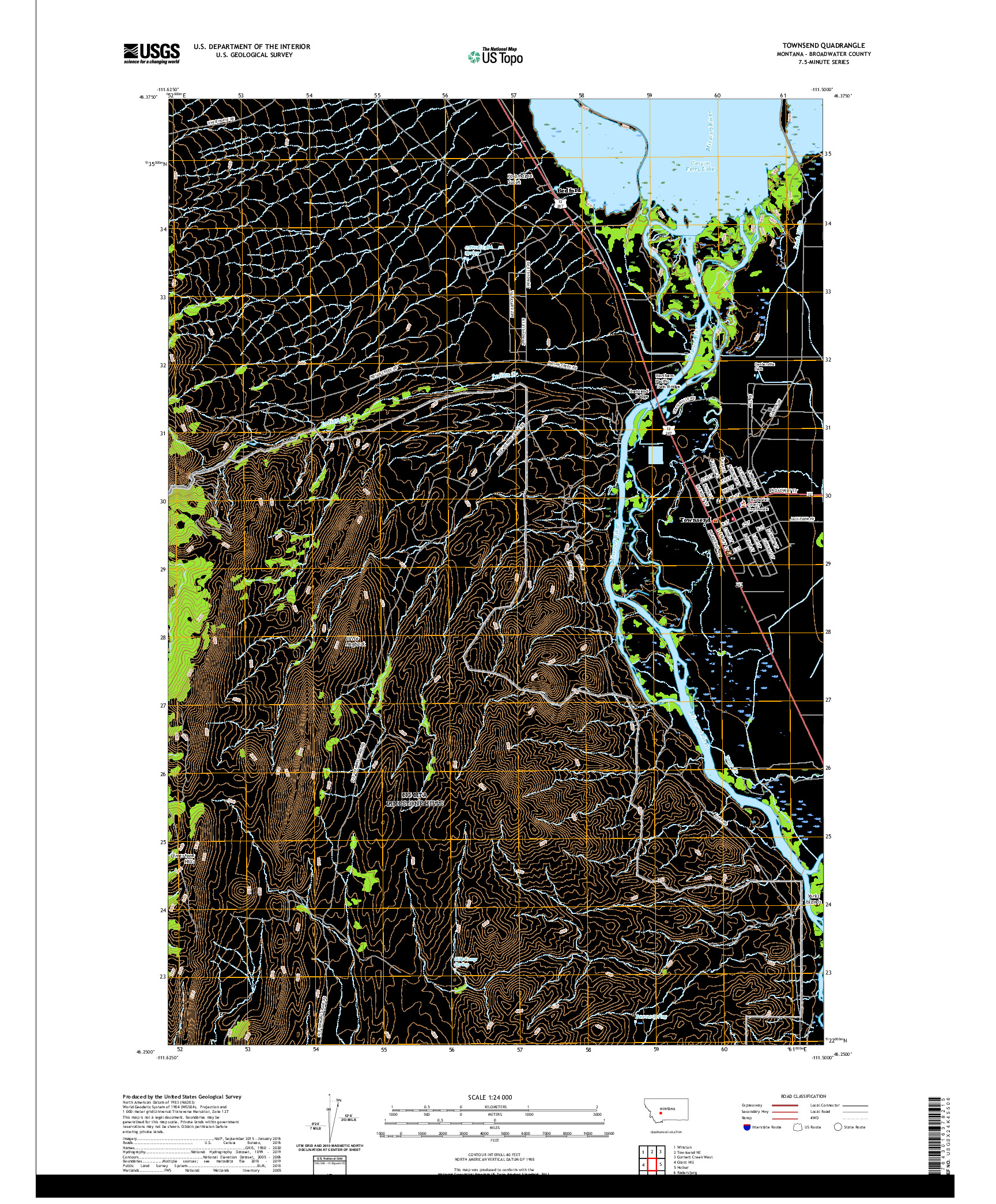 USGS US TOPO 7.5-MINUTE MAP FOR TOWNSEND, MT 2020