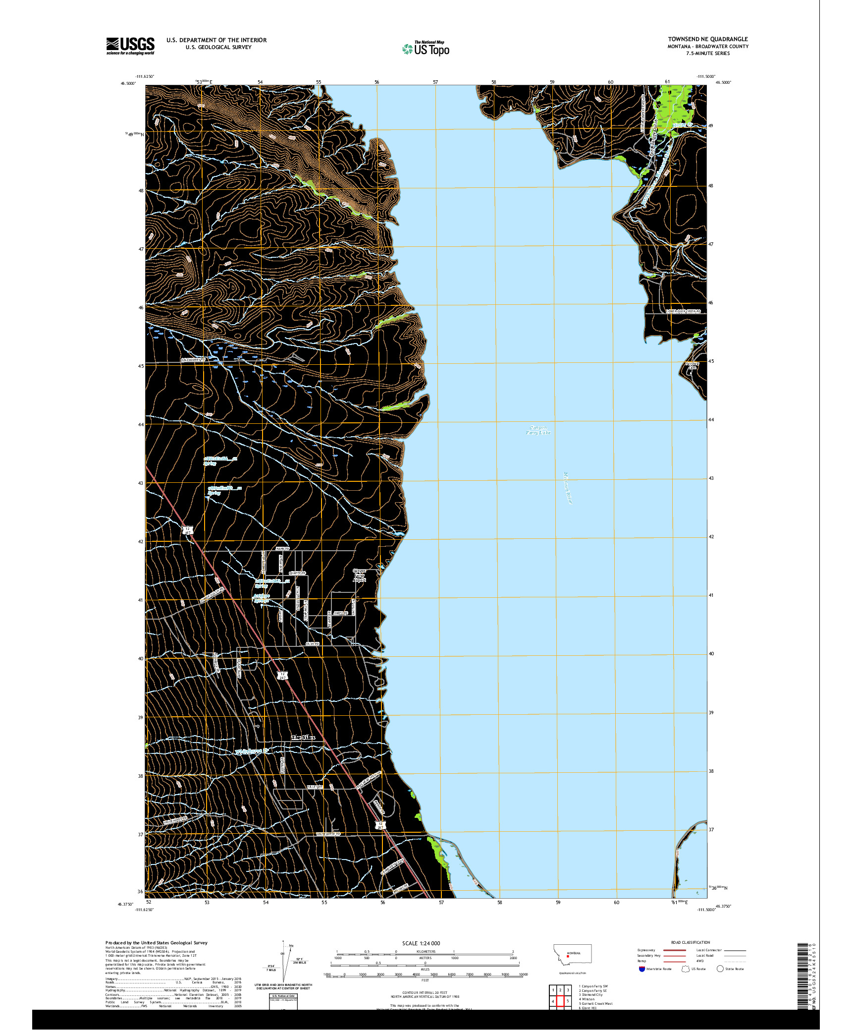 USGS US TOPO 7.5-MINUTE MAP FOR TOWNSEND NE, MT 2020