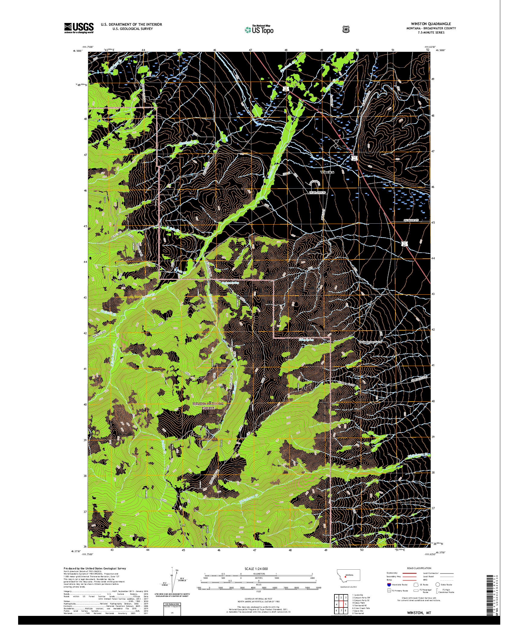 USGS US TOPO 7.5-MINUTE MAP FOR WINSTON, MT 2020