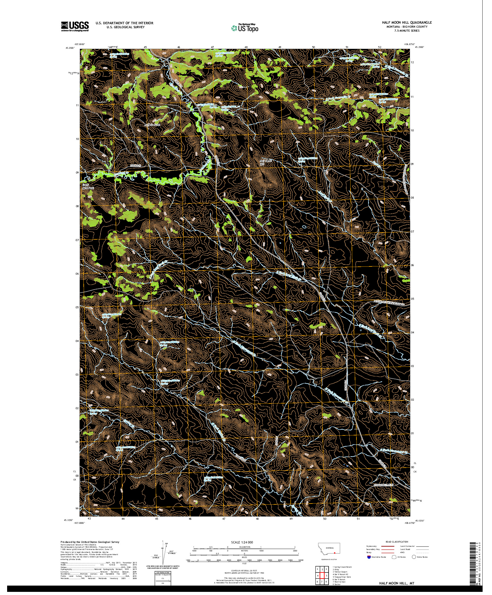 USGS US TOPO 7.5-MINUTE MAP FOR HALF MOON HILL, MT 2020