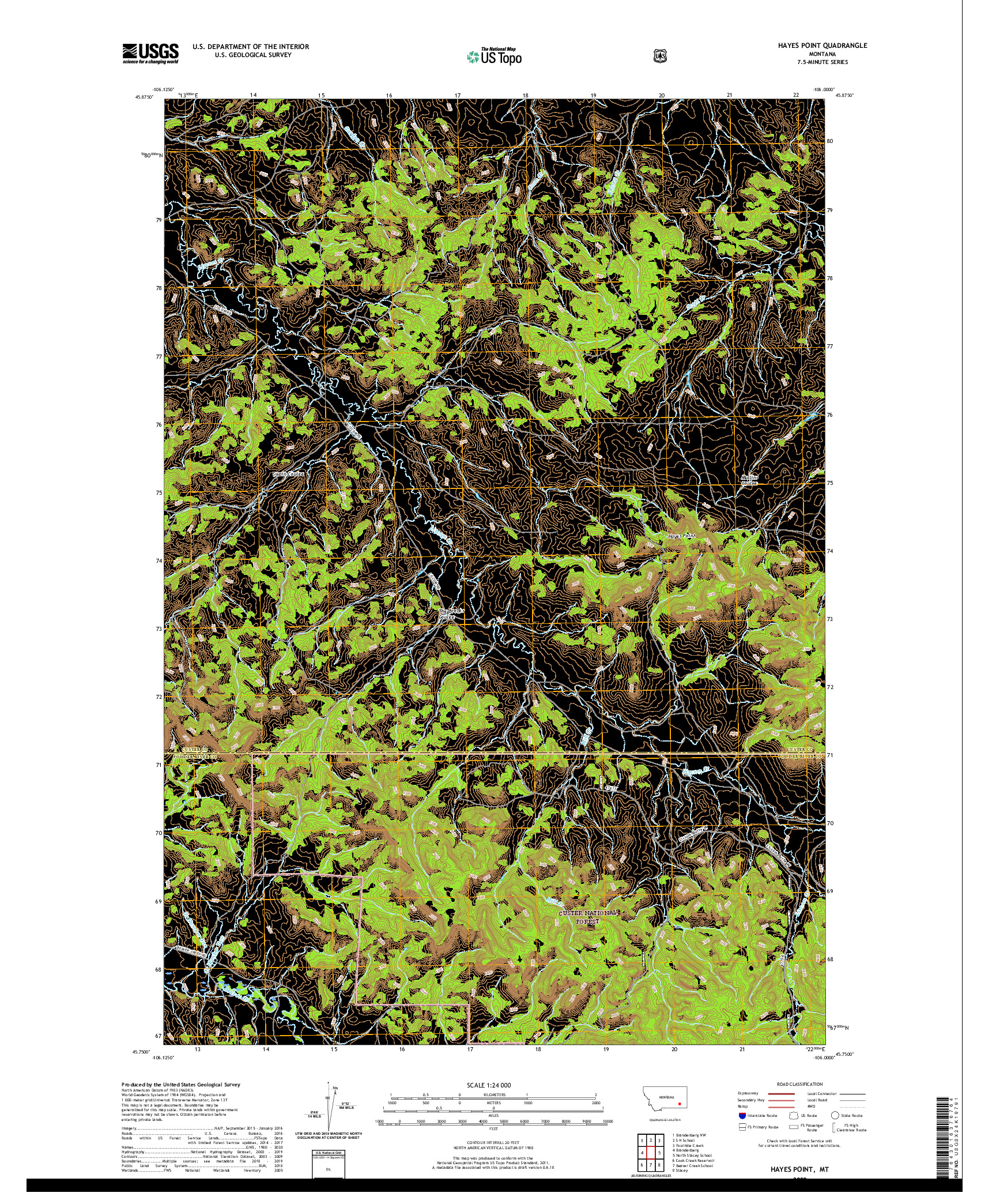 USGS US TOPO 7.5-MINUTE MAP FOR HAYES POINT, MT 2020