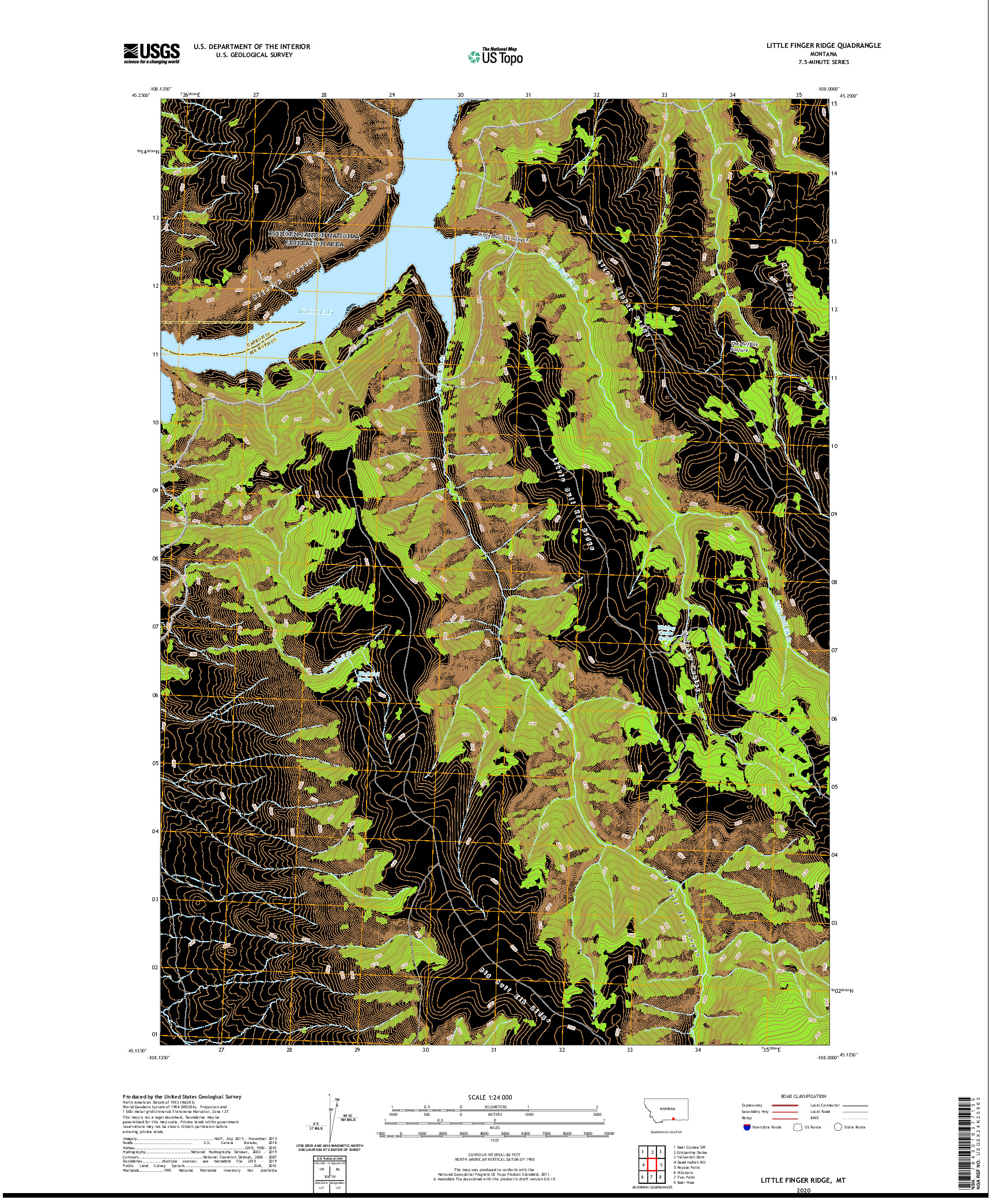 USGS US TOPO 7.5-MINUTE MAP FOR LITTLE FINGER RIDGE, MT 2020