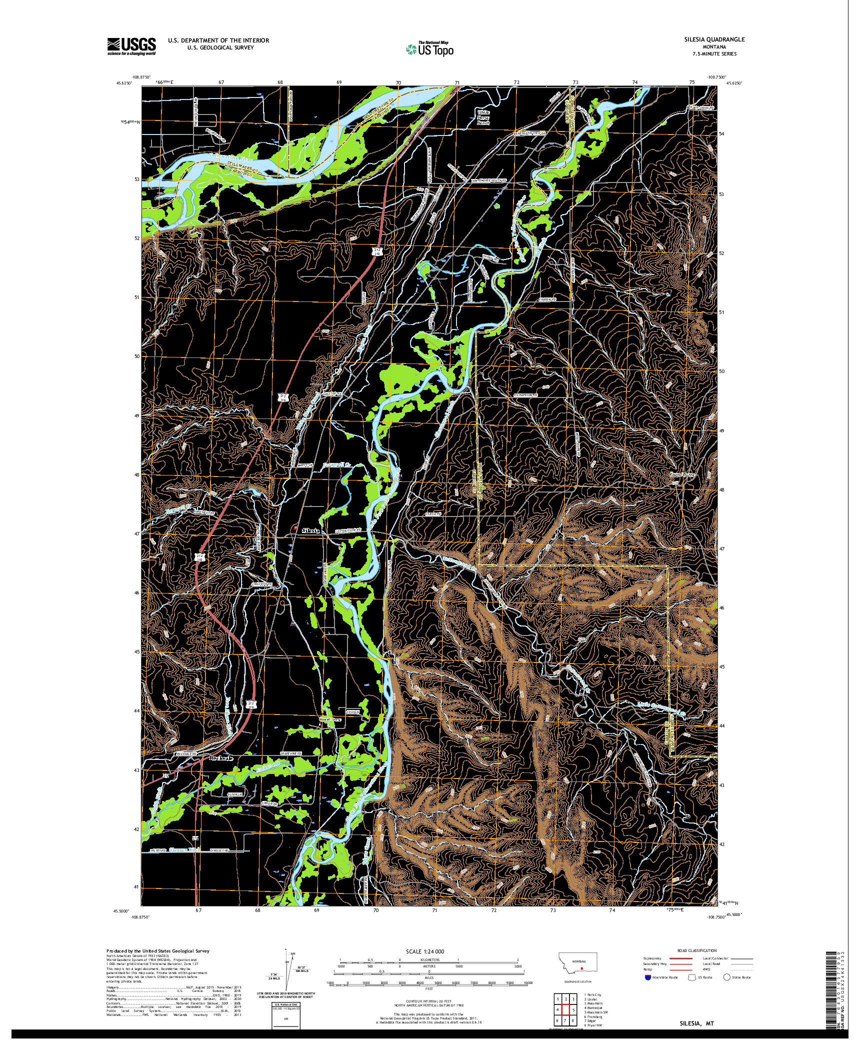 USGS US TOPO 7.5-MINUTE MAP FOR SILESIA, MT 2020