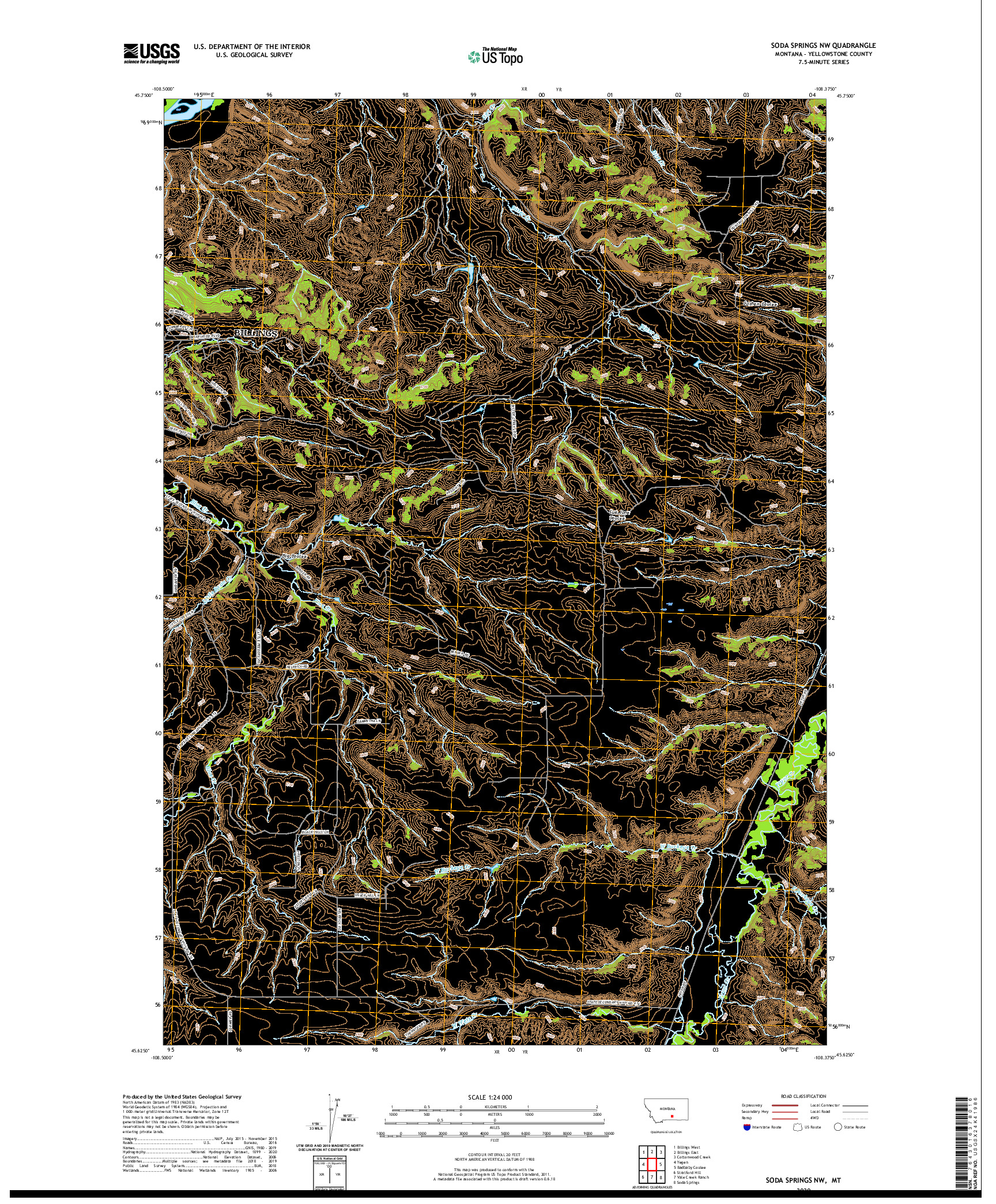 USGS US TOPO 7.5-MINUTE MAP FOR SODA SPRINGS NW, MT 2020