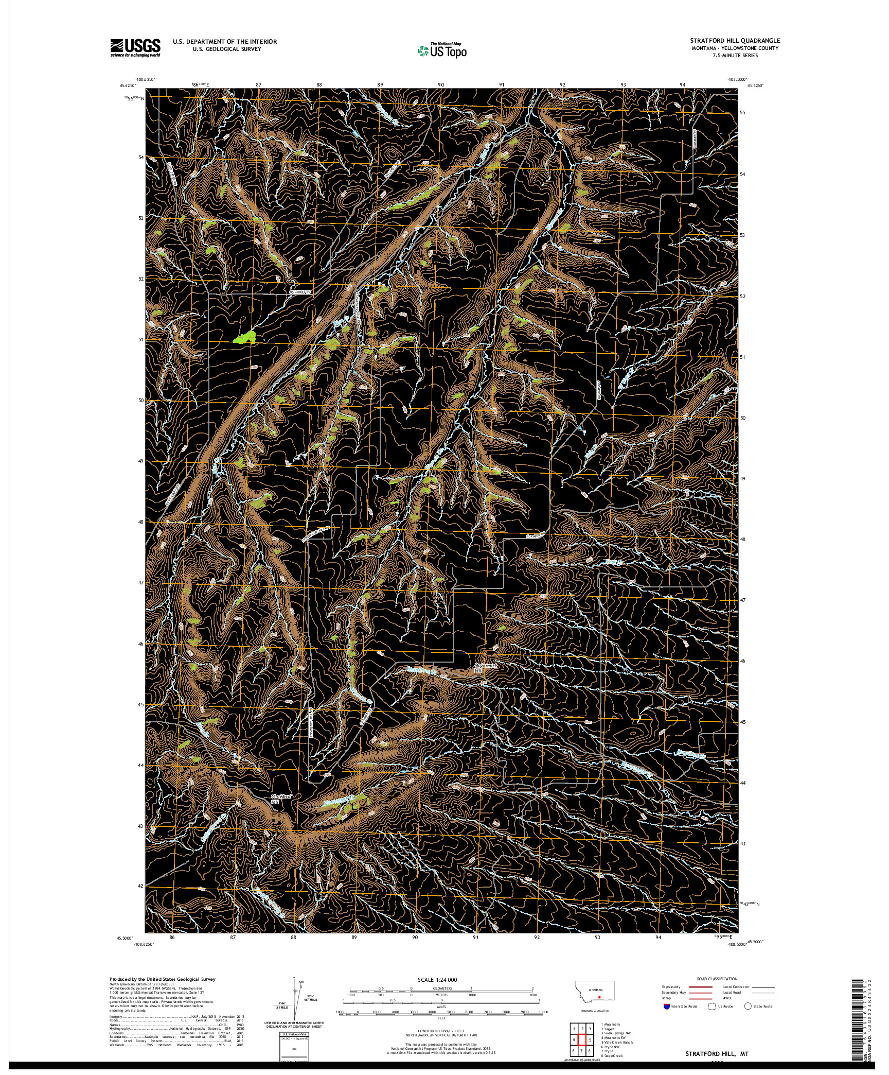 USGS US TOPO 7.5-MINUTE MAP FOR STRATFORD HILL, MT 2020